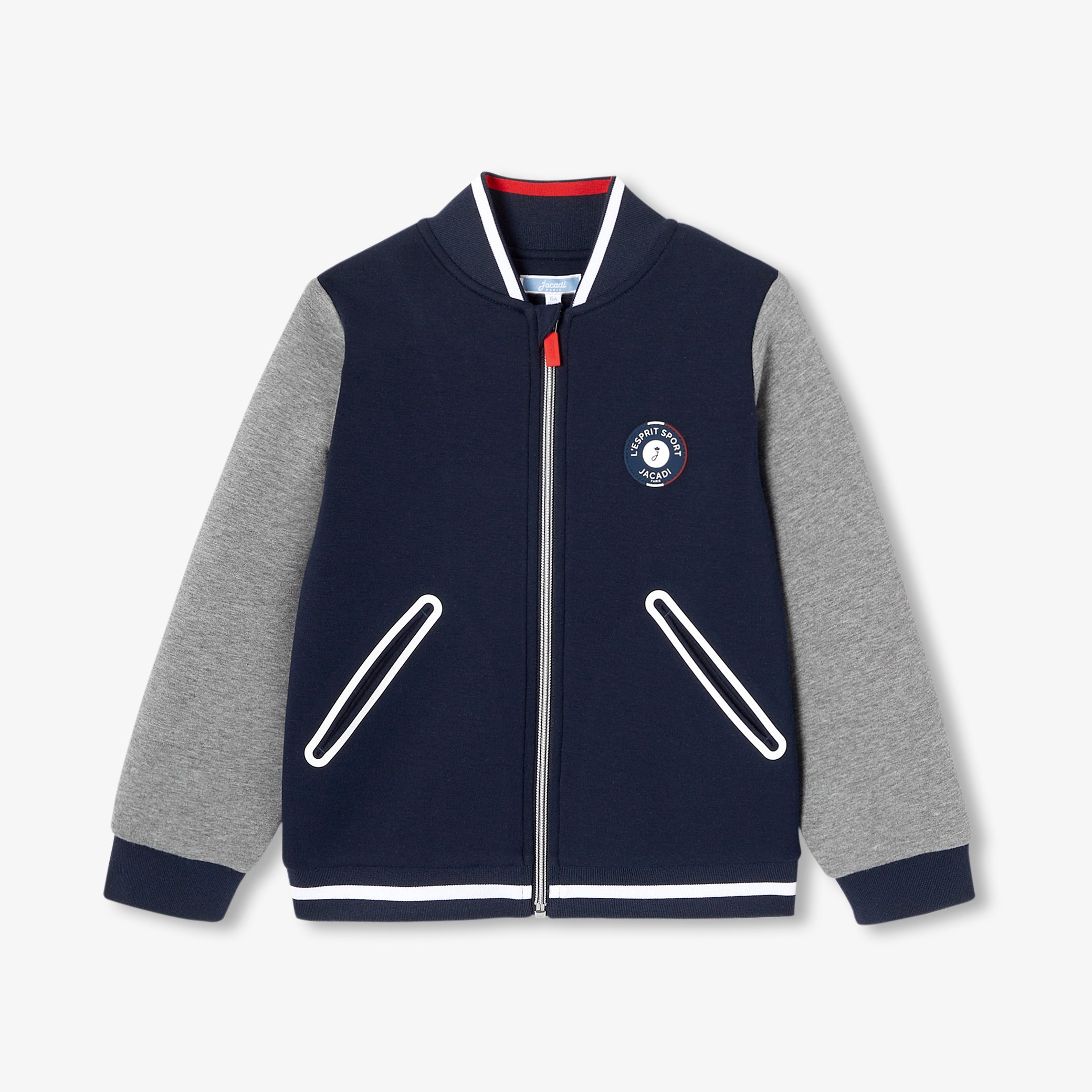 Boy varsity cardigan - marine/gris