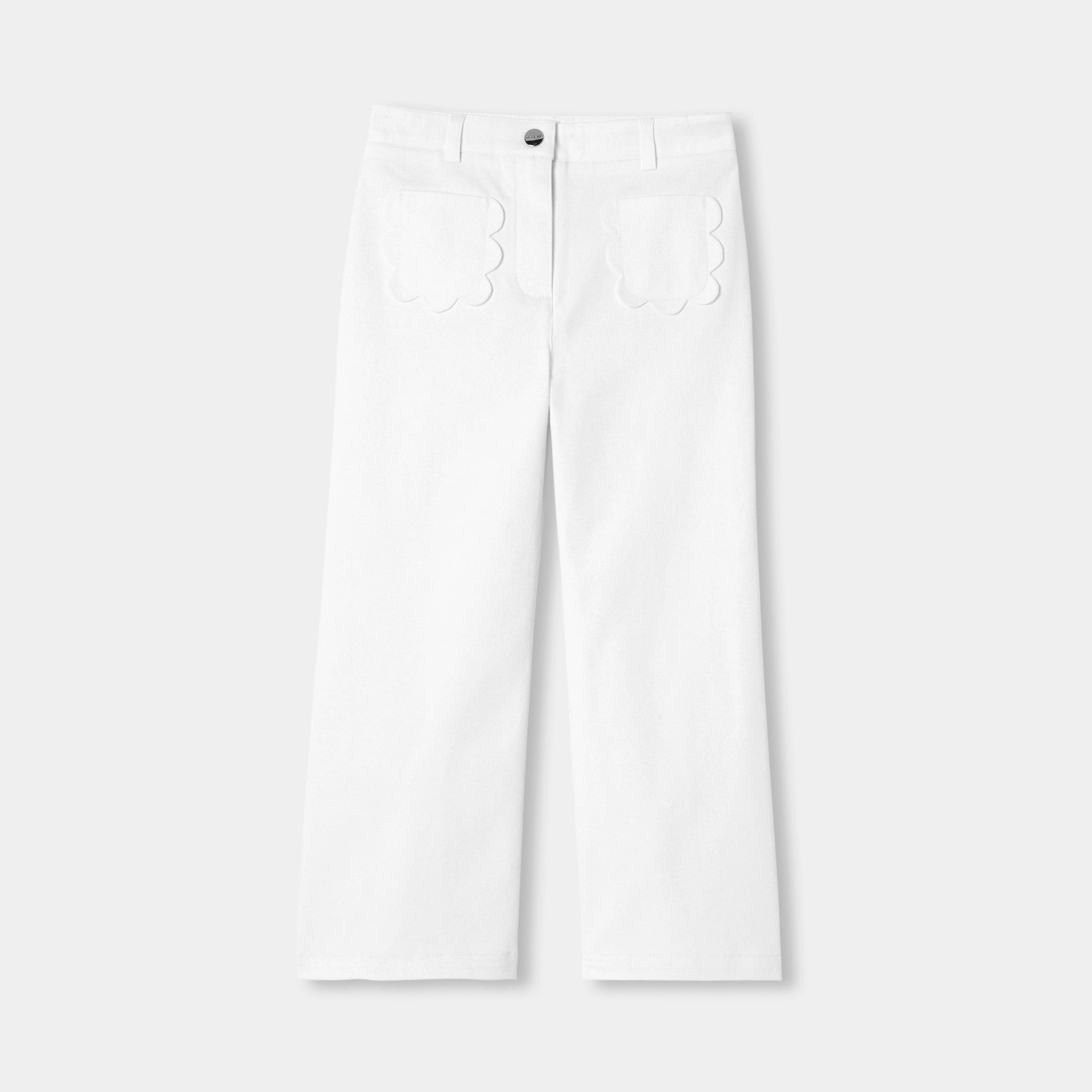 Girl wide-leg twill trousers - blanc jacadi
