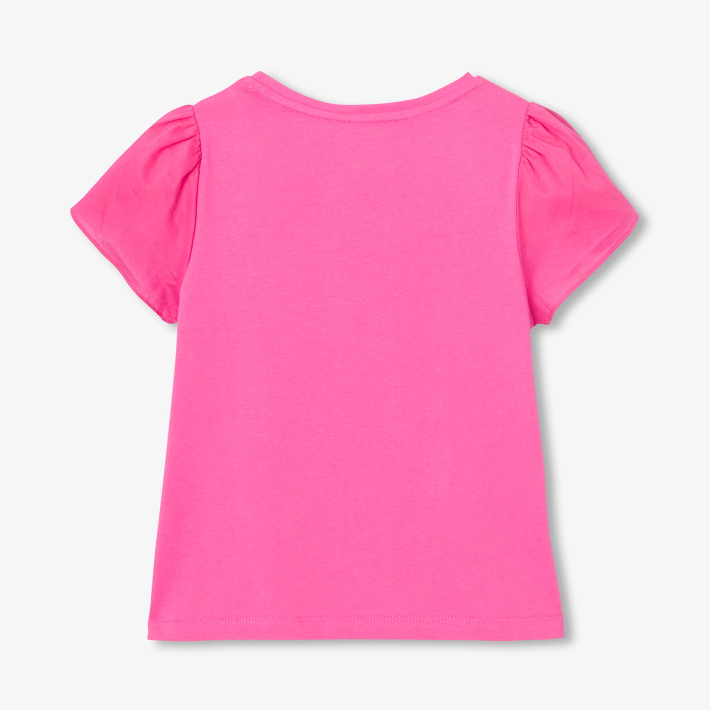 Girl cotton T-shirt with short tulip sleeves