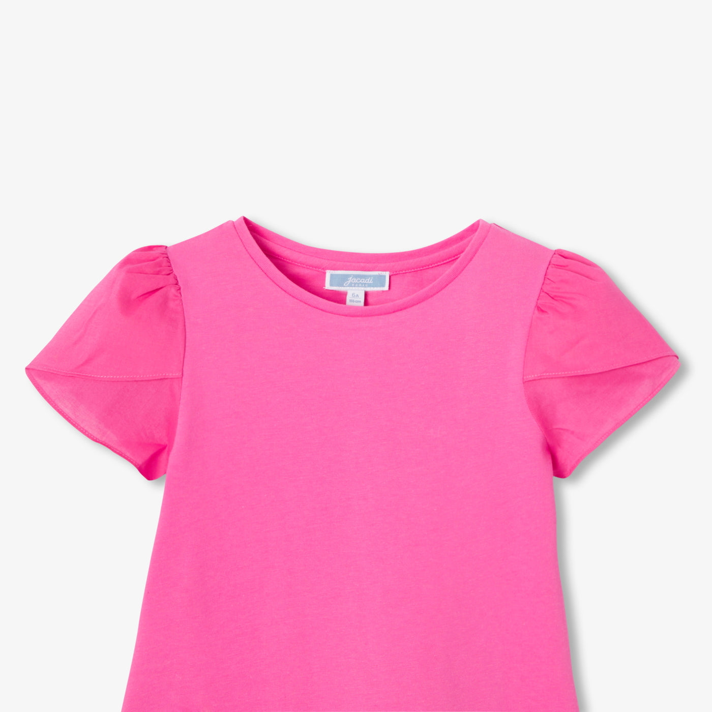 Girl cotton T-shirt with short tulip sleeves