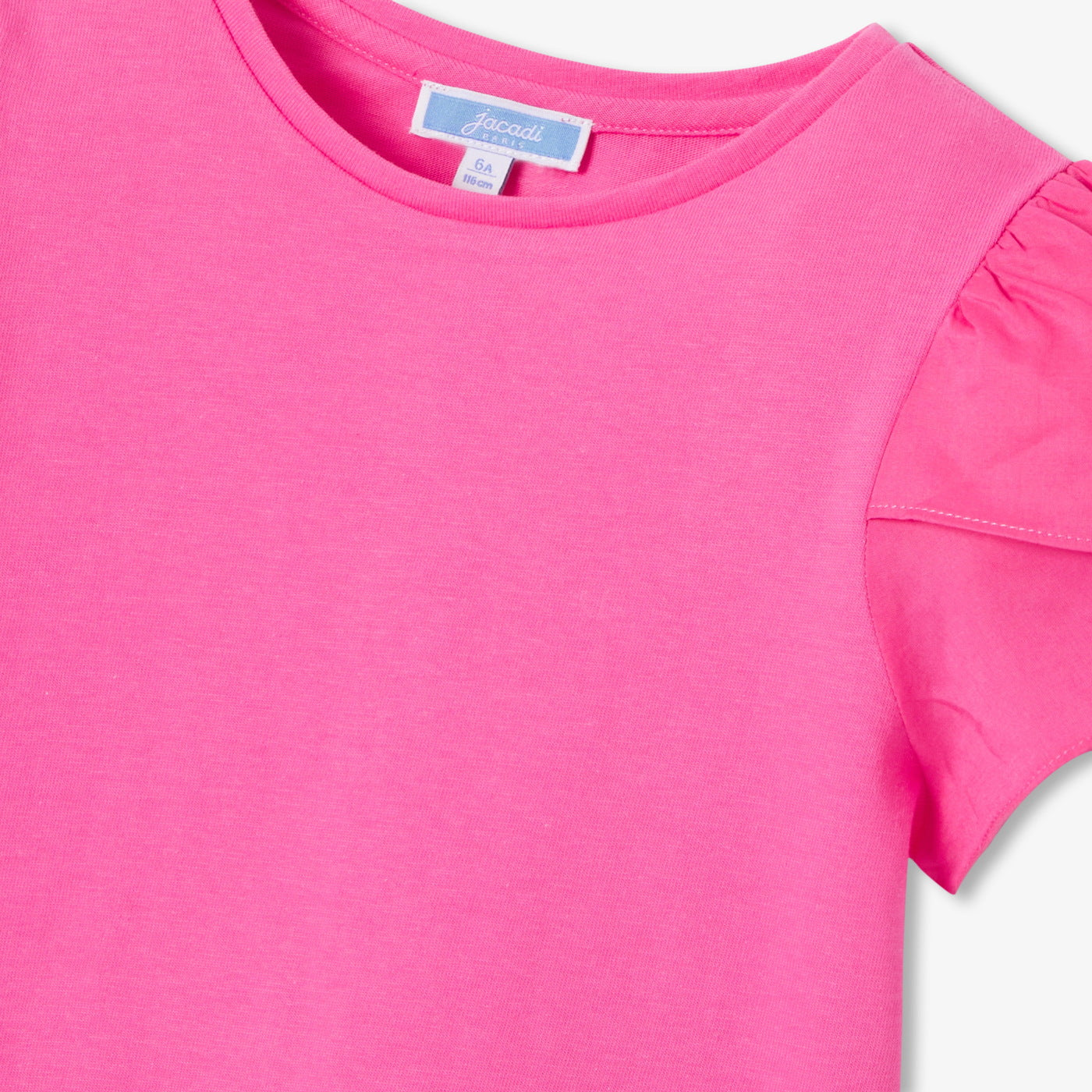 Girl cotton T-shirt with short tulip sleeves