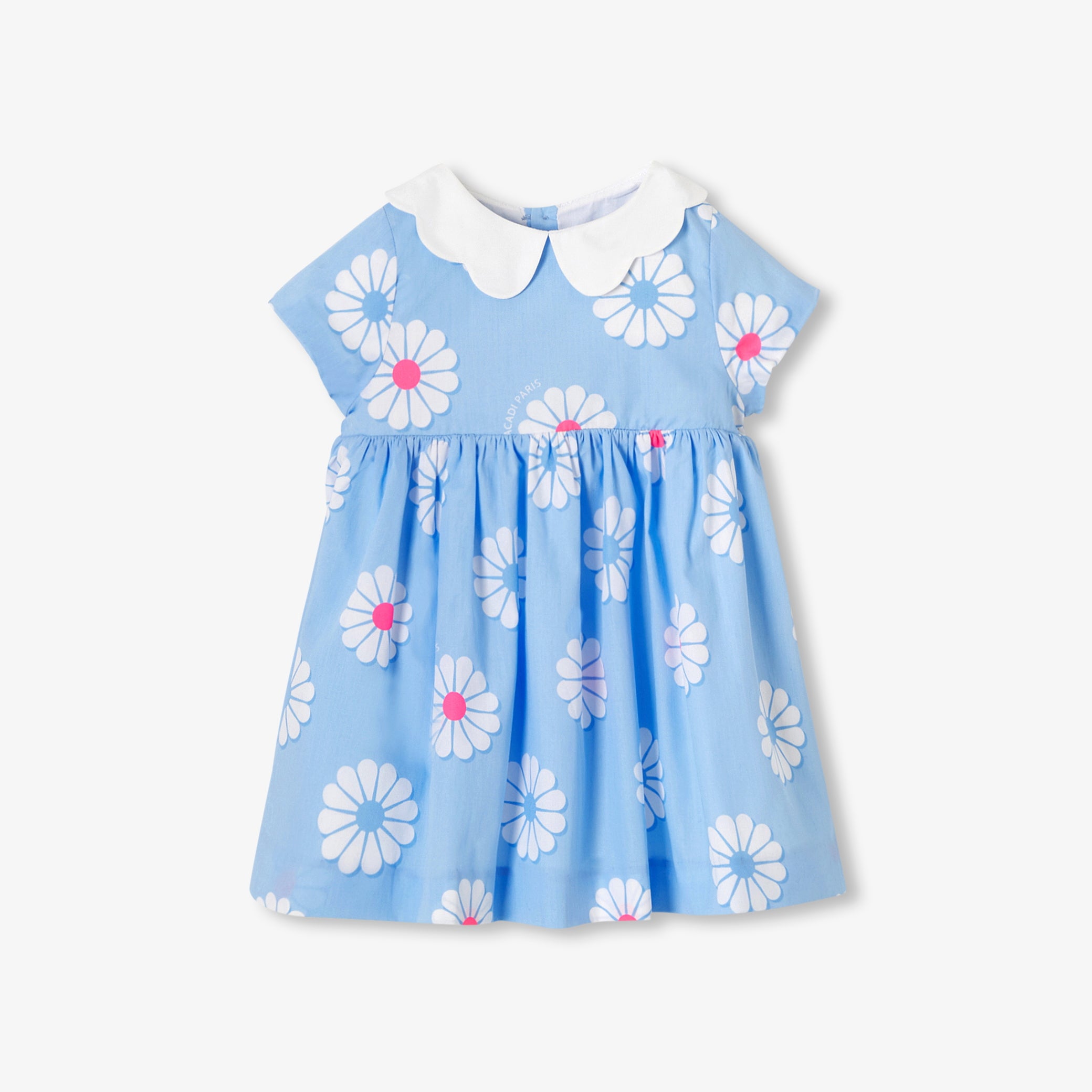 Baby girl cotton dress with floral pattern