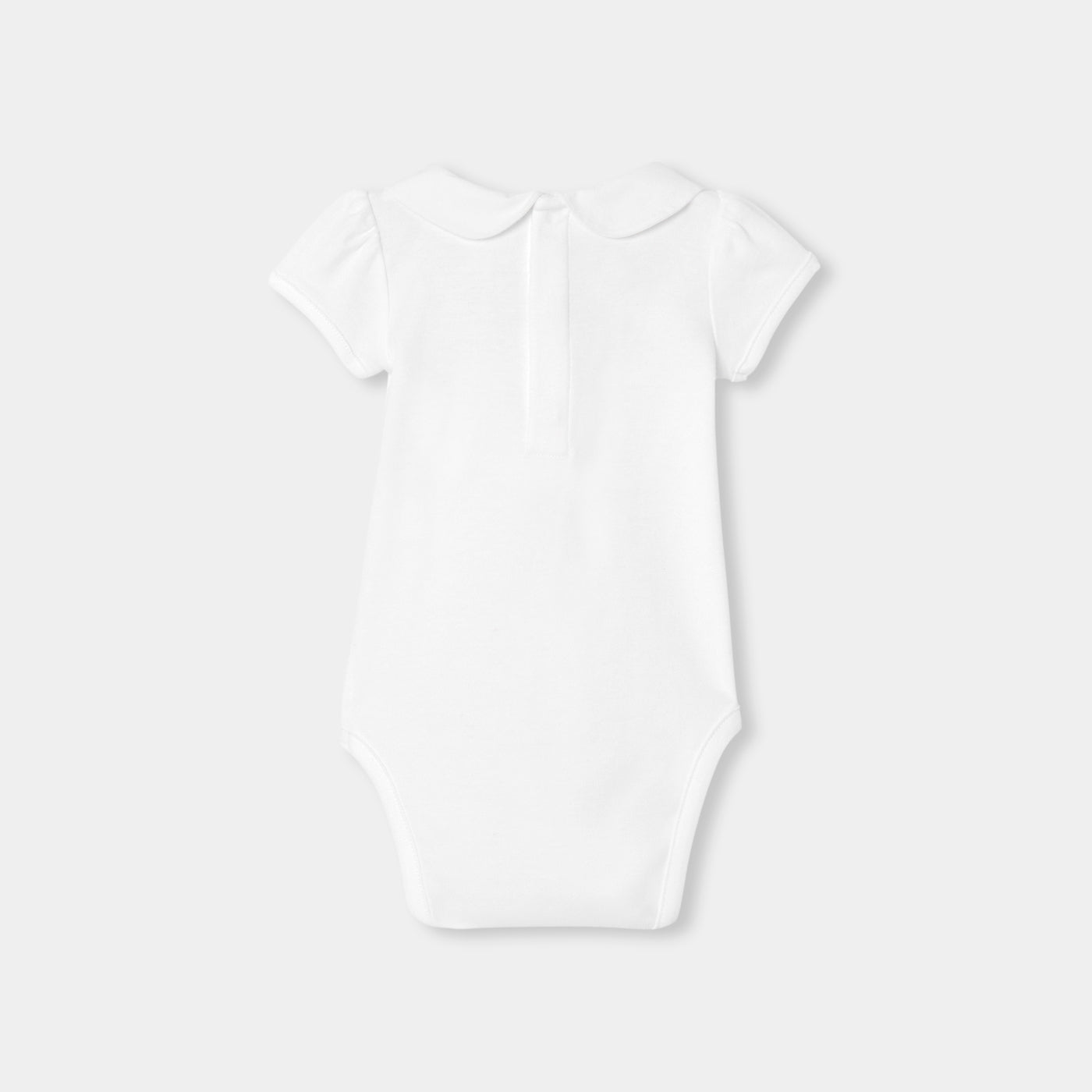 Baby girl short-sleeved interlock cotton bodysuit