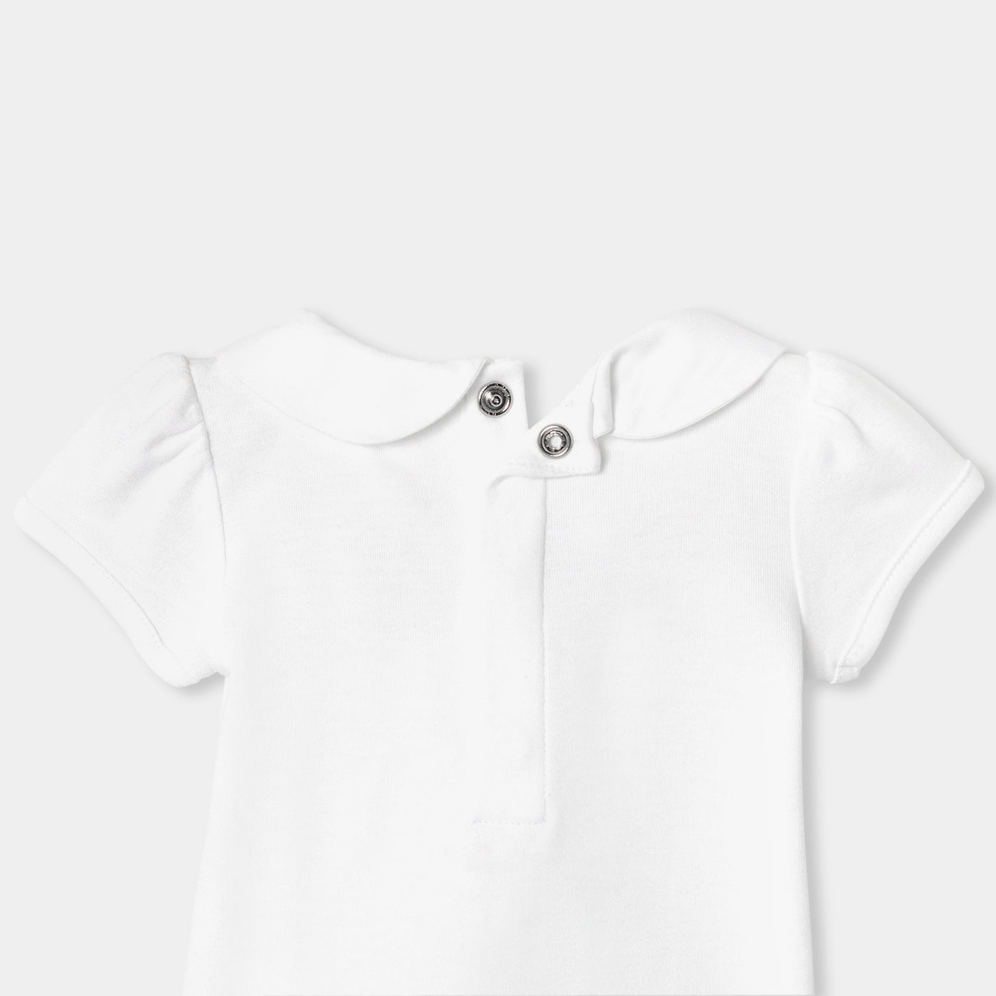 Baby girl short-sleeved interlock cotton bodysuit
