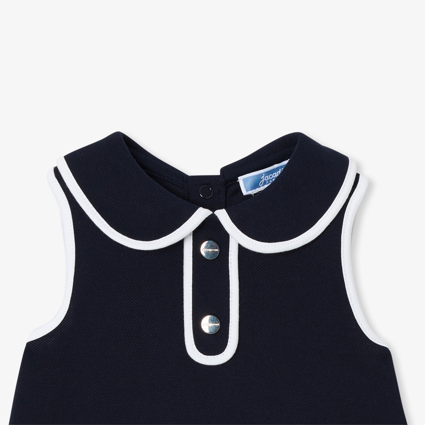 Baby girl sleeveless dress in cotton piqué