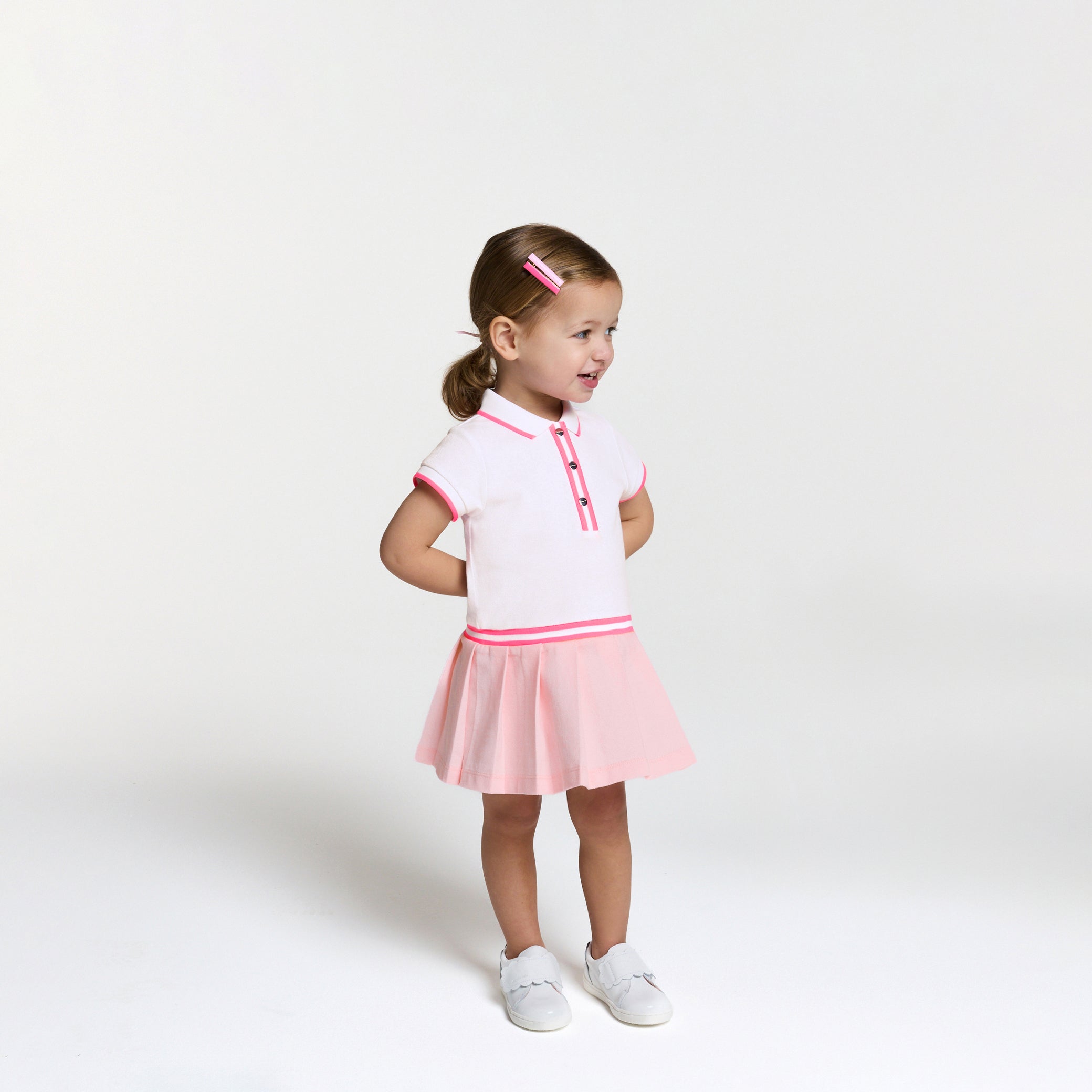 Baby girl polo dress in cotton piqué