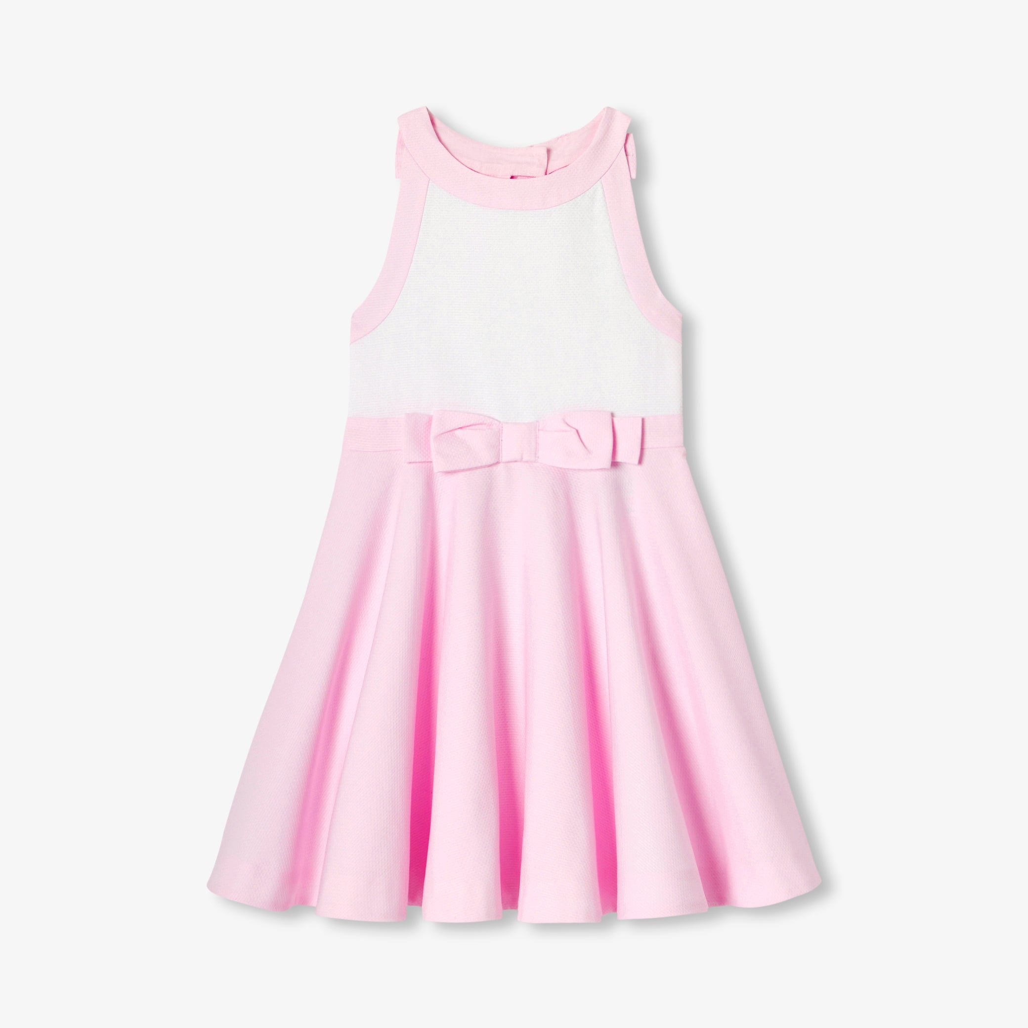 Girl ceremony dress in honeycomb cotton