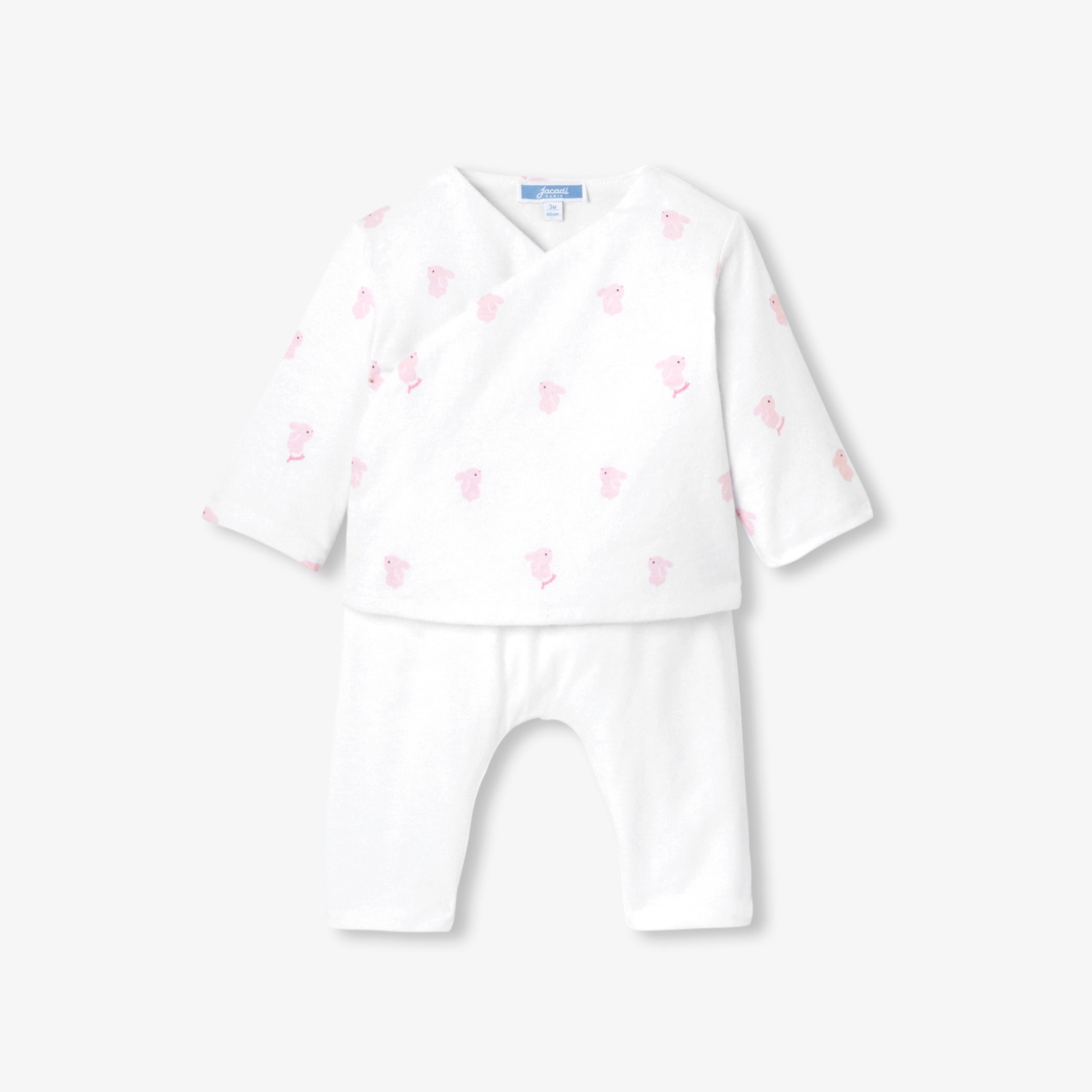 Baby girl set in quilted cotton jersey