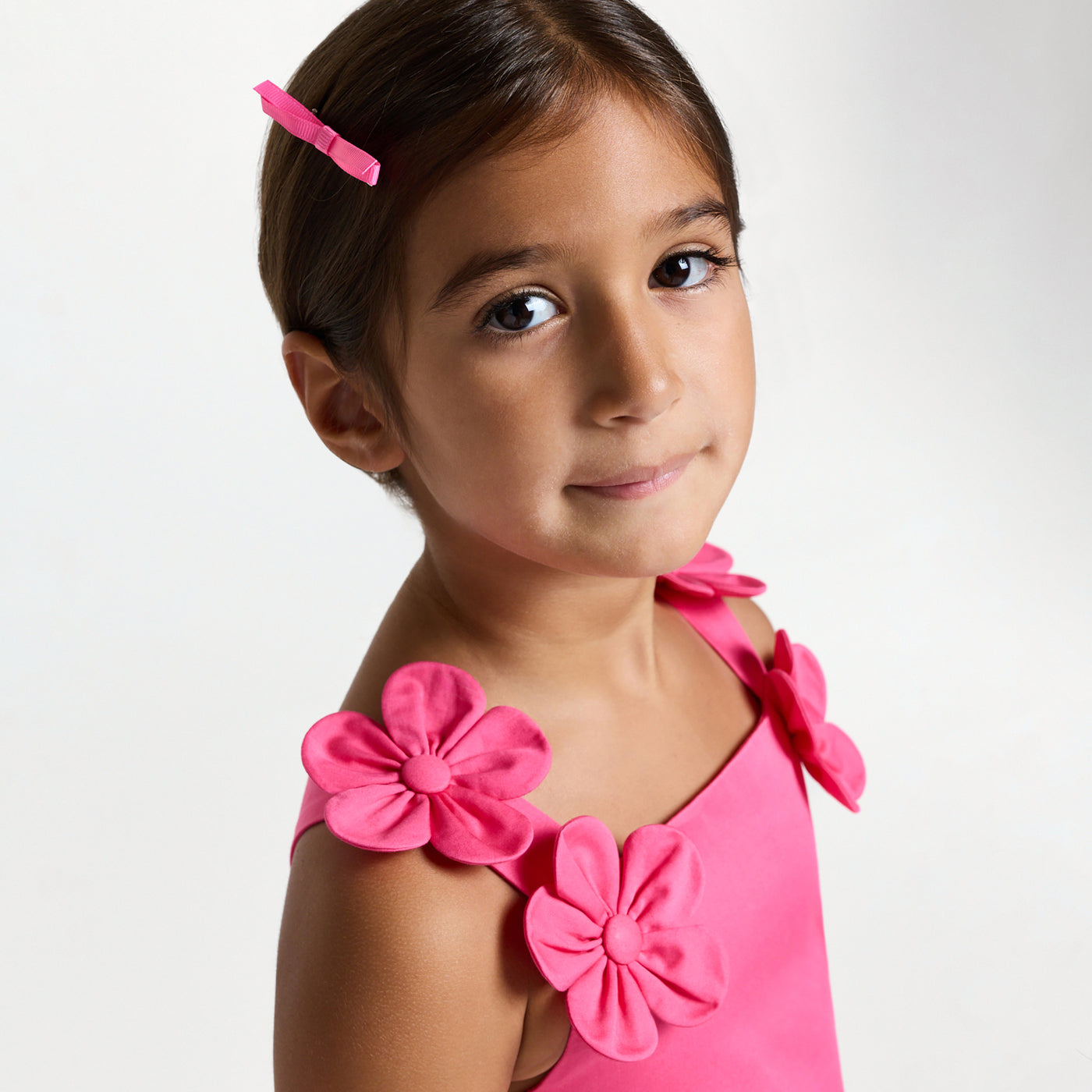 Girl ceremony dress in satin