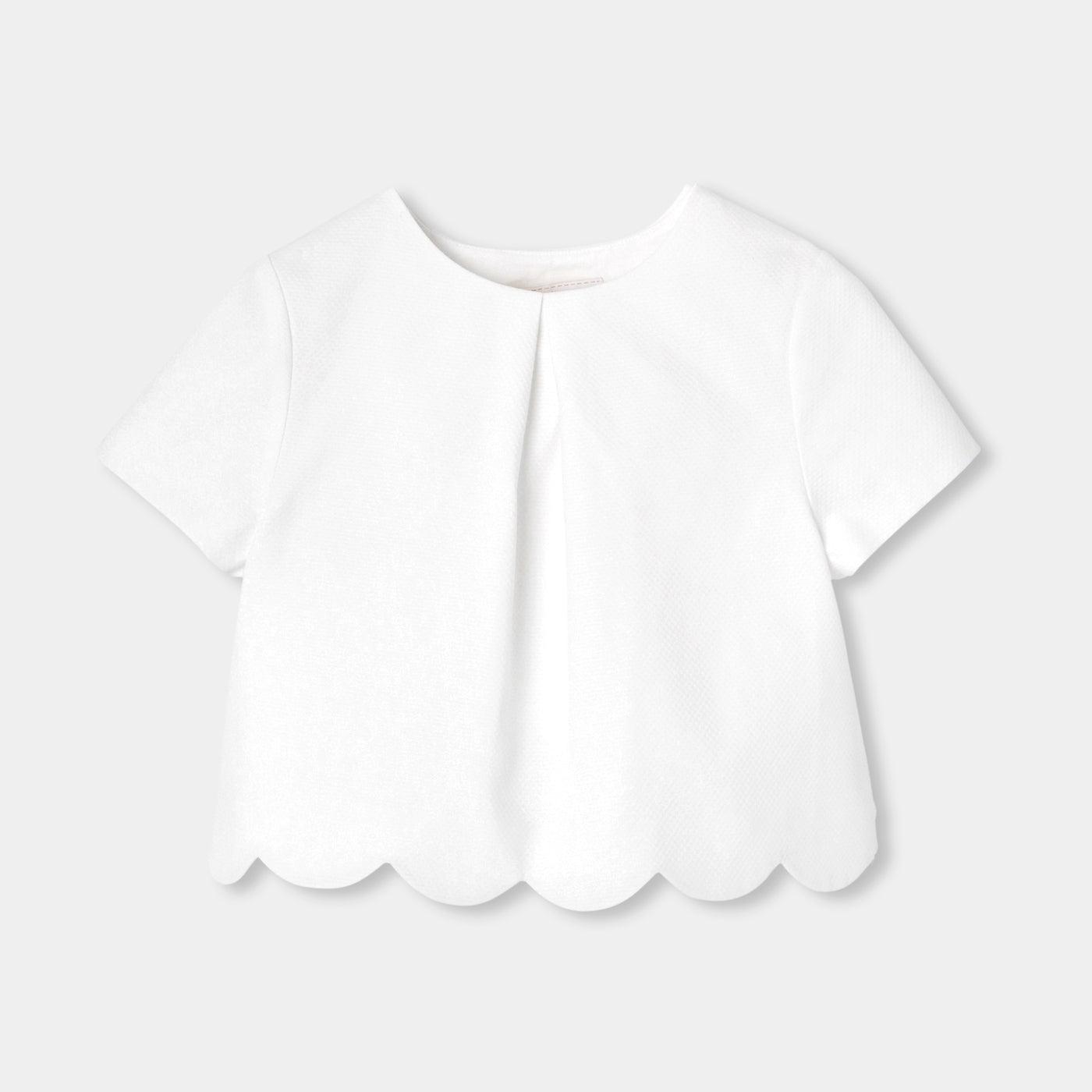 Girl ceremony top in honeycomb piqué