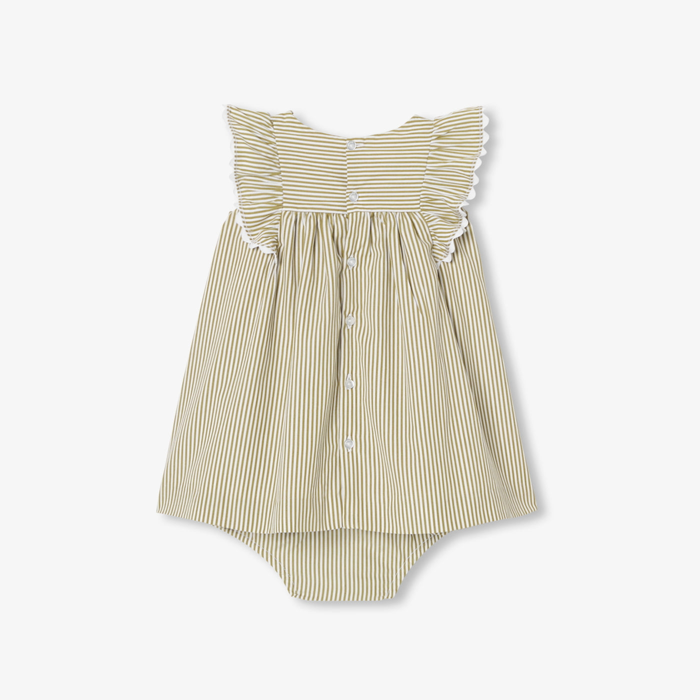 Baby girl dress in striped poplin