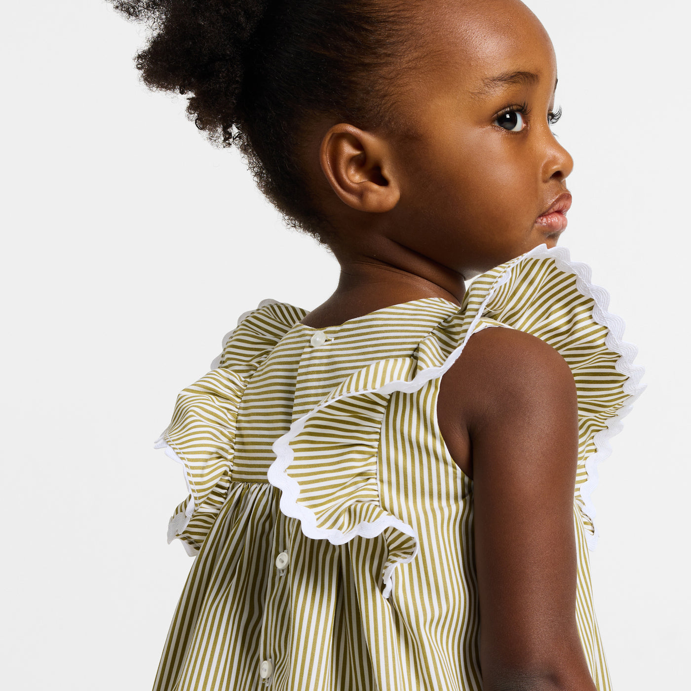 Baby girl dress in striped poplin