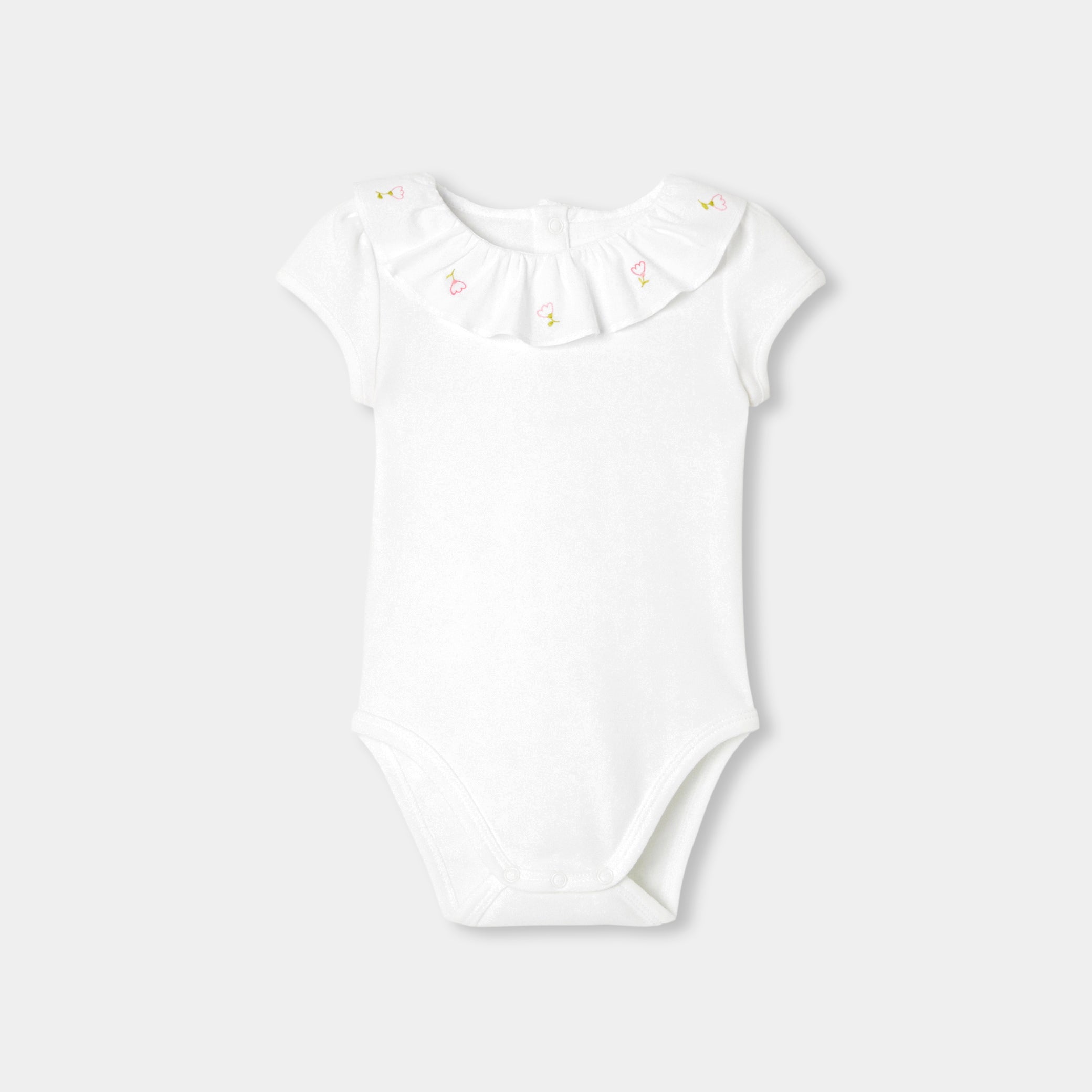 Baby girl short-sleeved cotton bodysuit