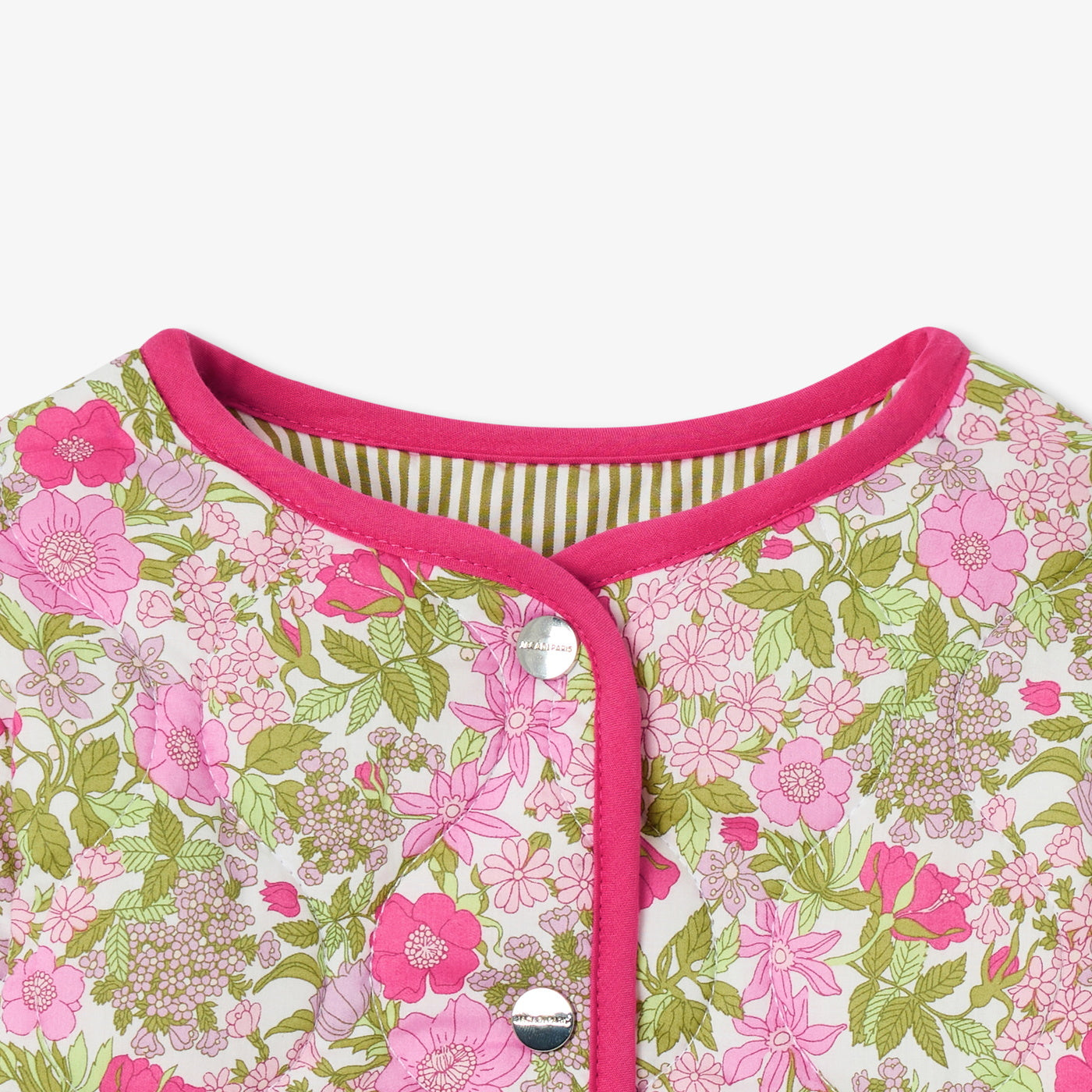 Baby girl quilted jacket in Liberty fabric