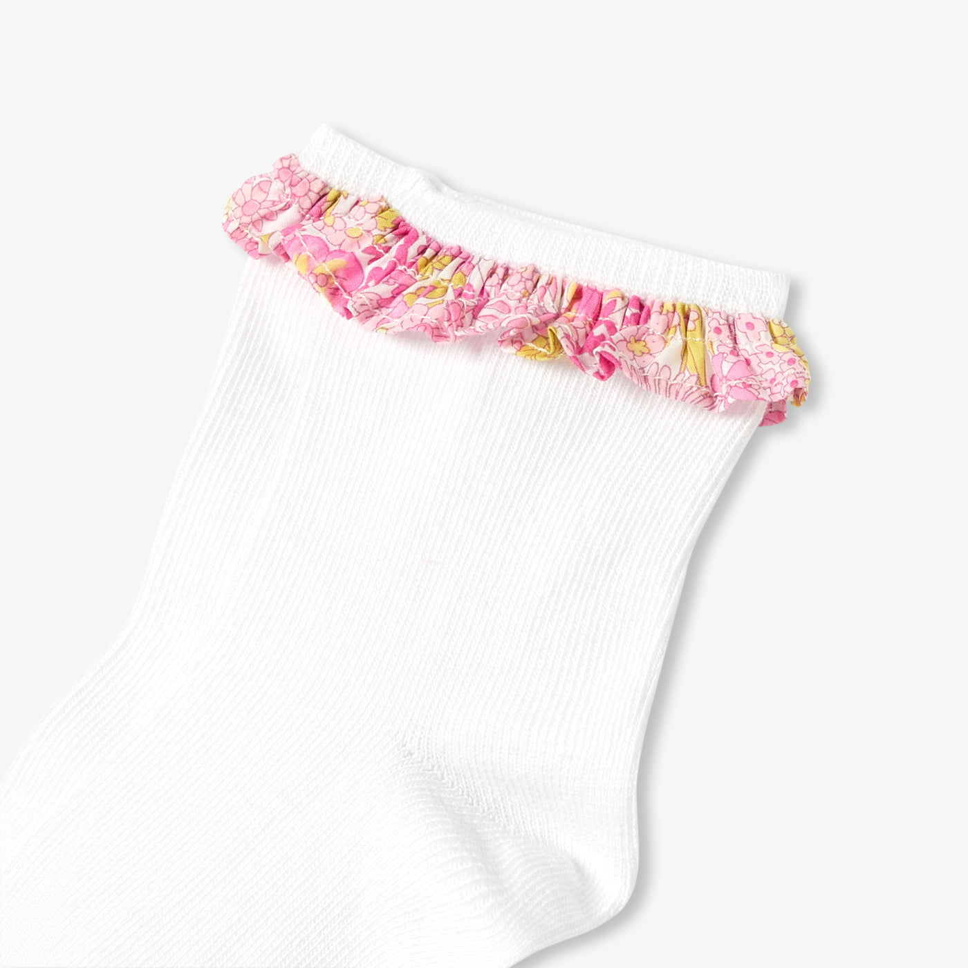 Girl socks with Liberty fabric ruffles
