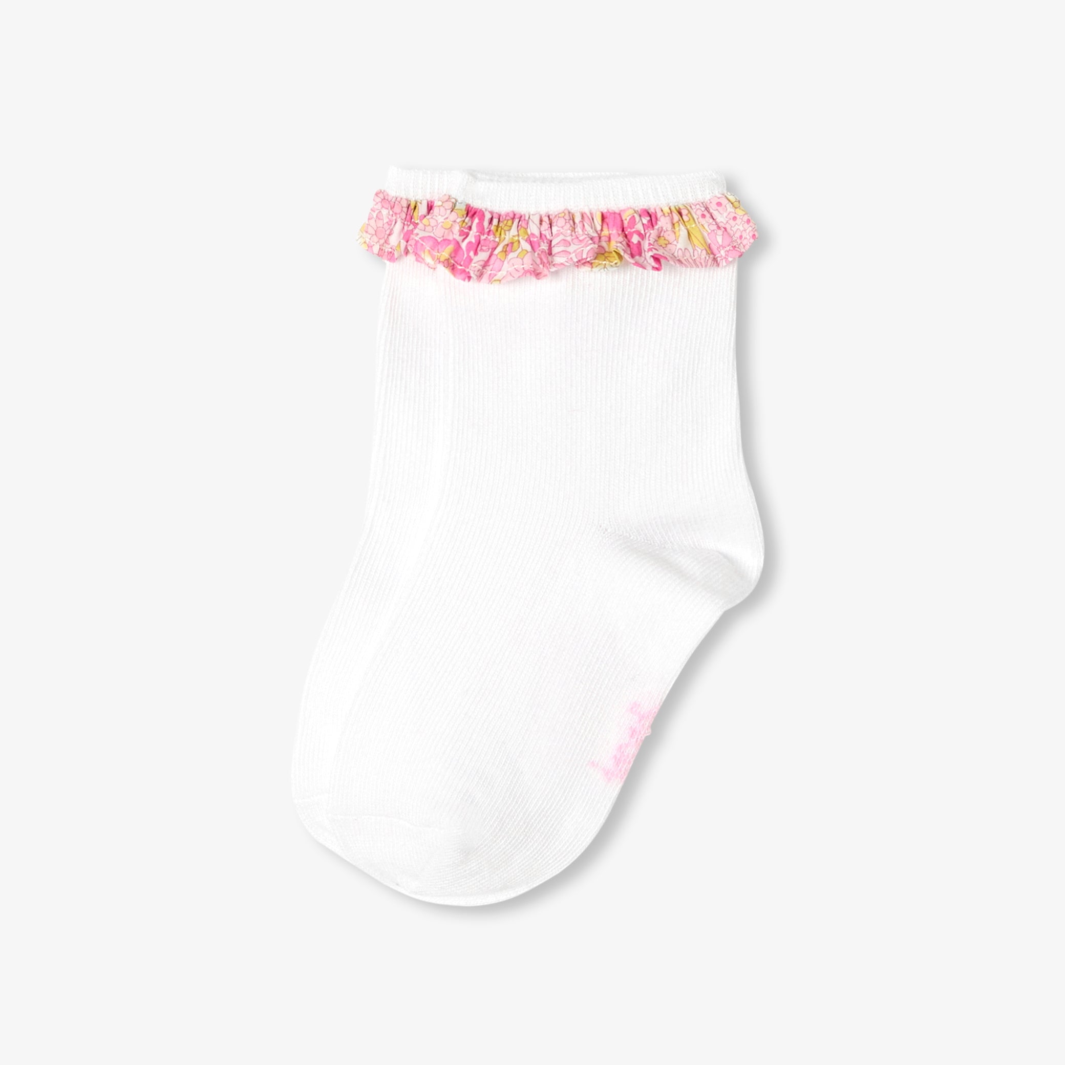 Girl socks with Liberty fabric ruffles