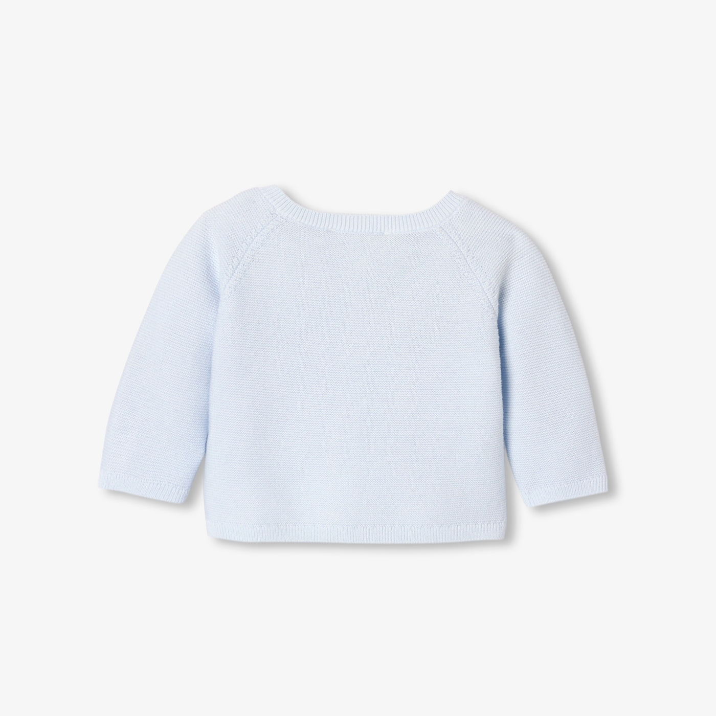 Baby cardigan in garter stitch cotton