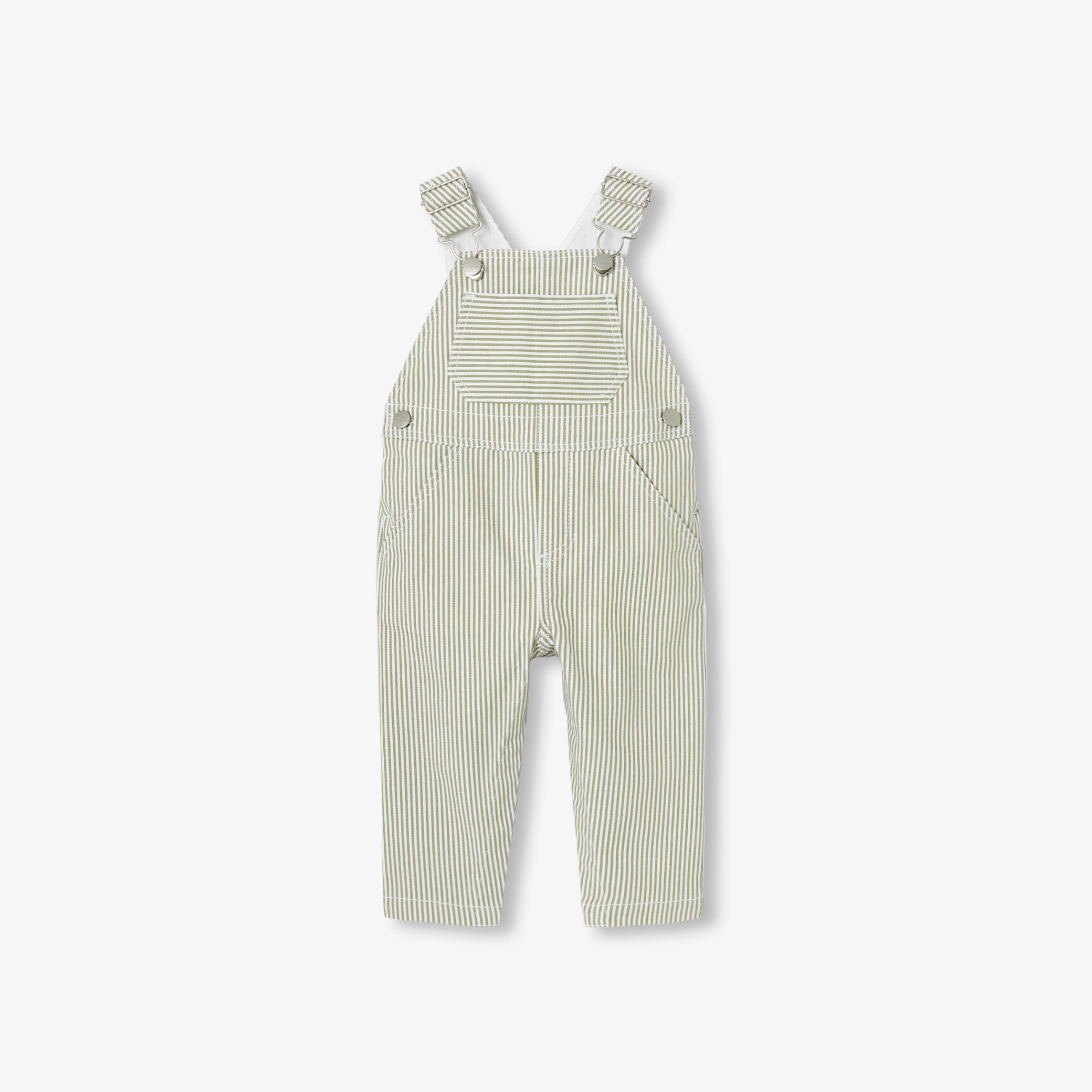 Baby boy dungarees in striped twill