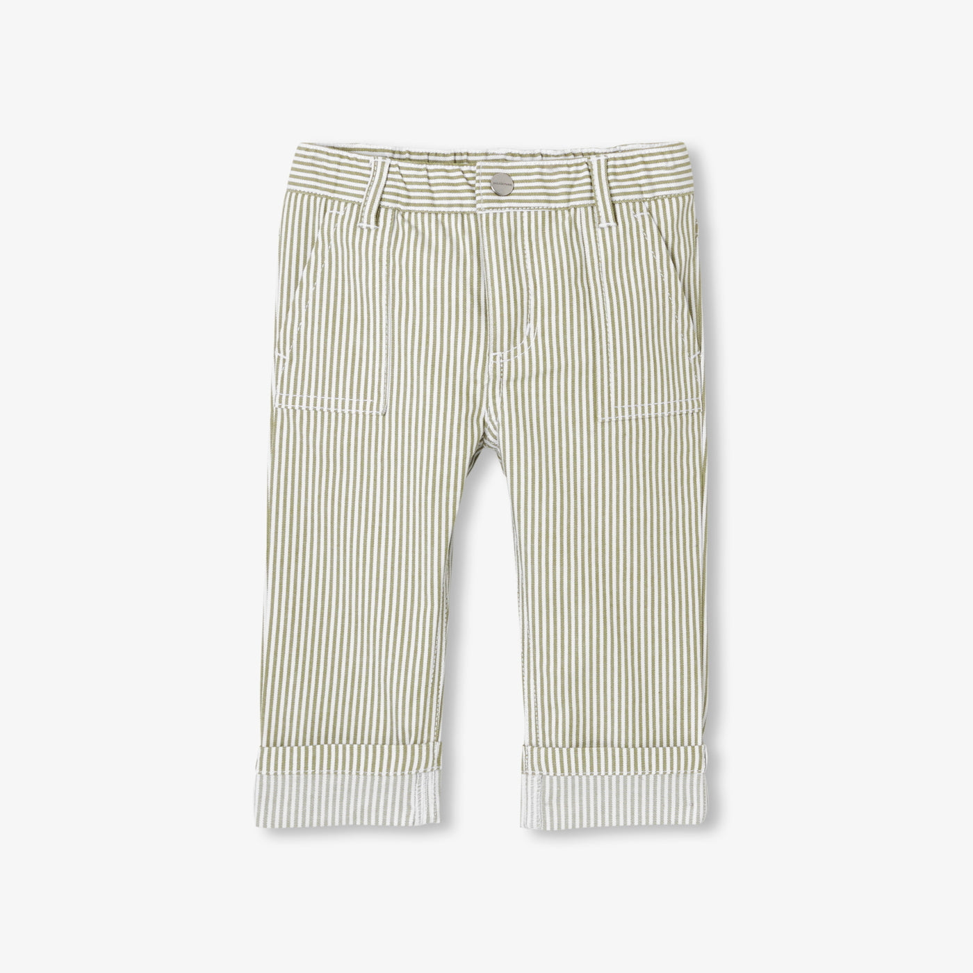 Baby boy trousers in striped twill