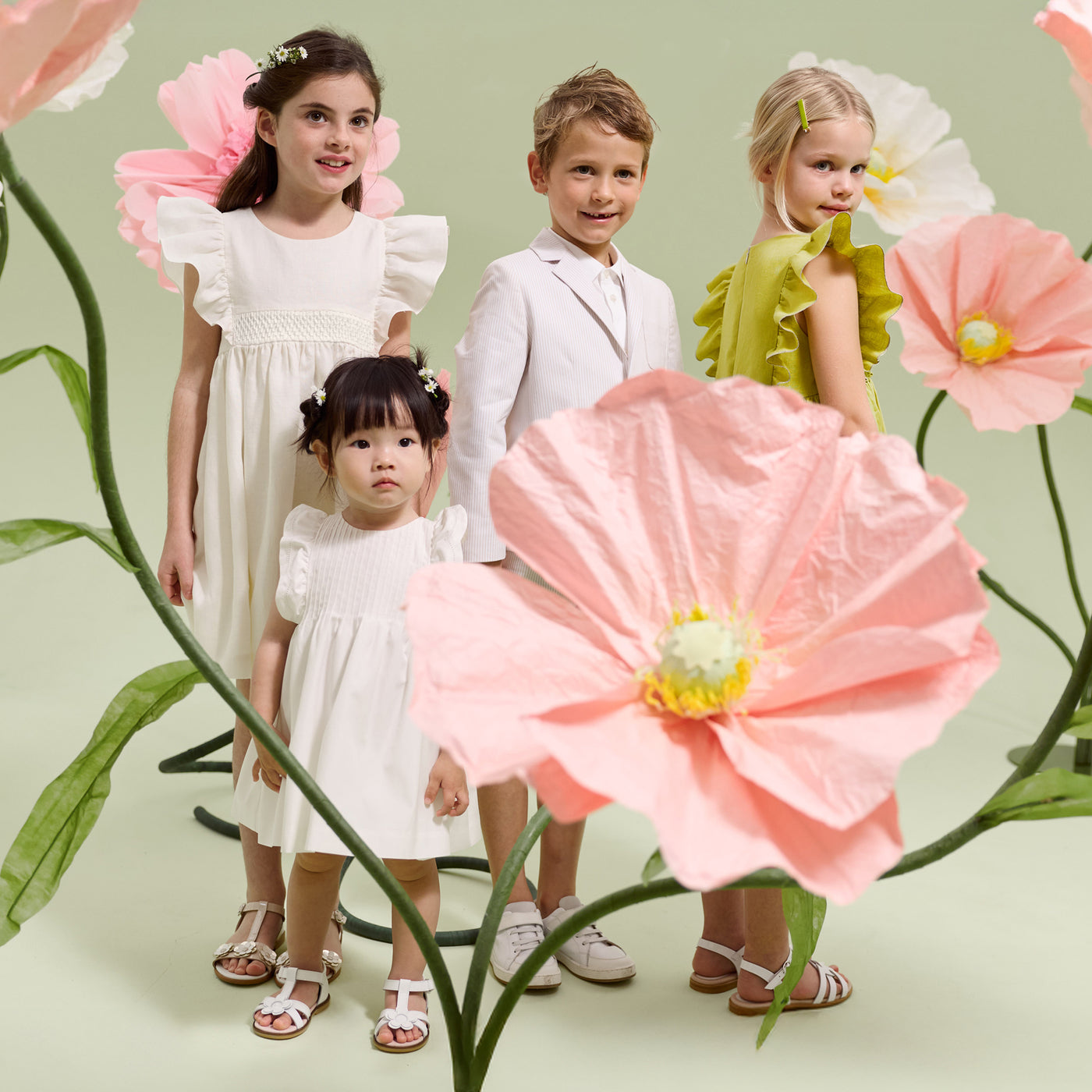 Girl linen ceremony dress