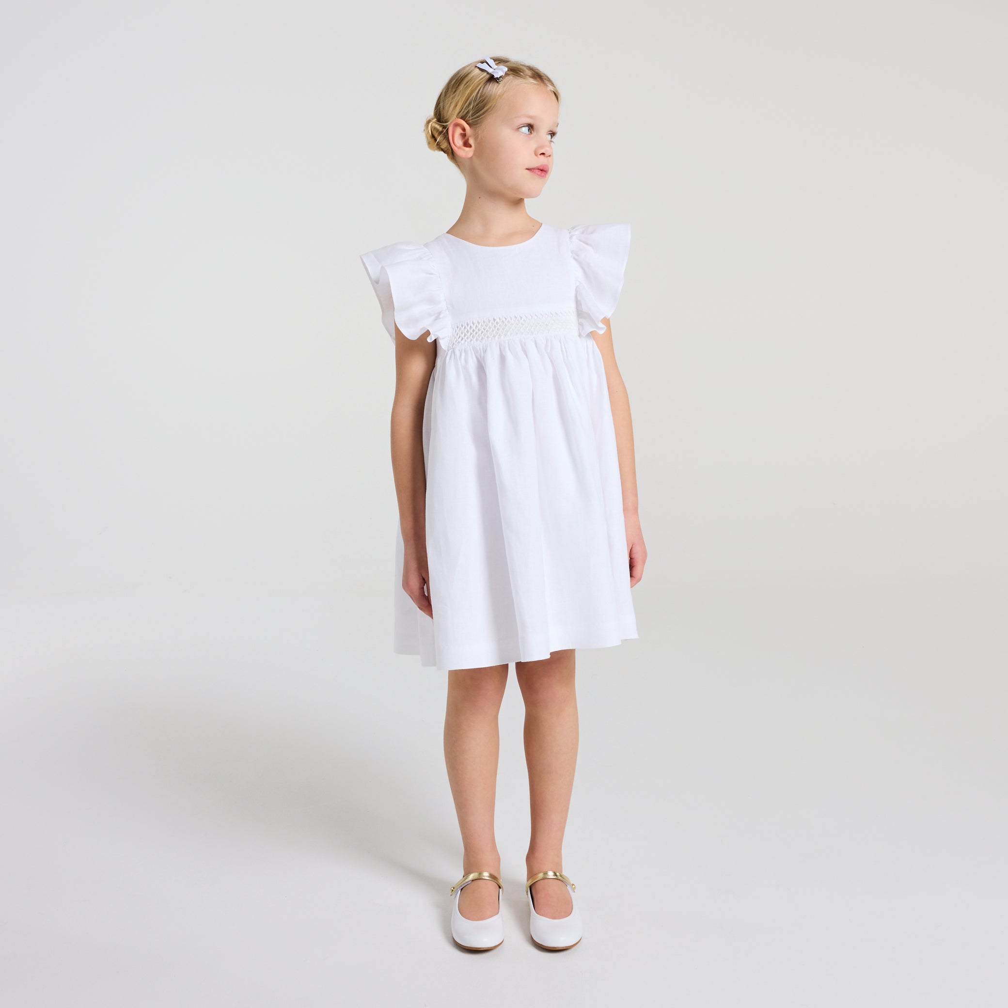 Girl linen ceremony dress