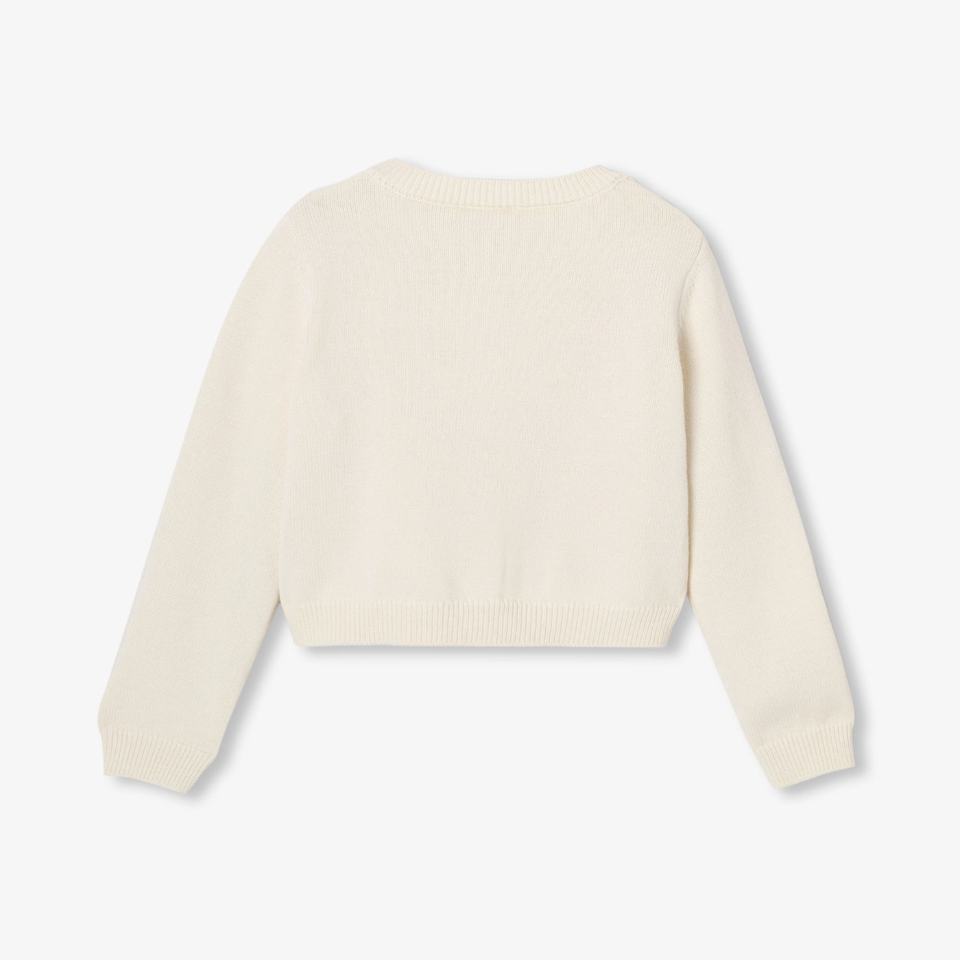 Girl cotton jersey cardigan - creme