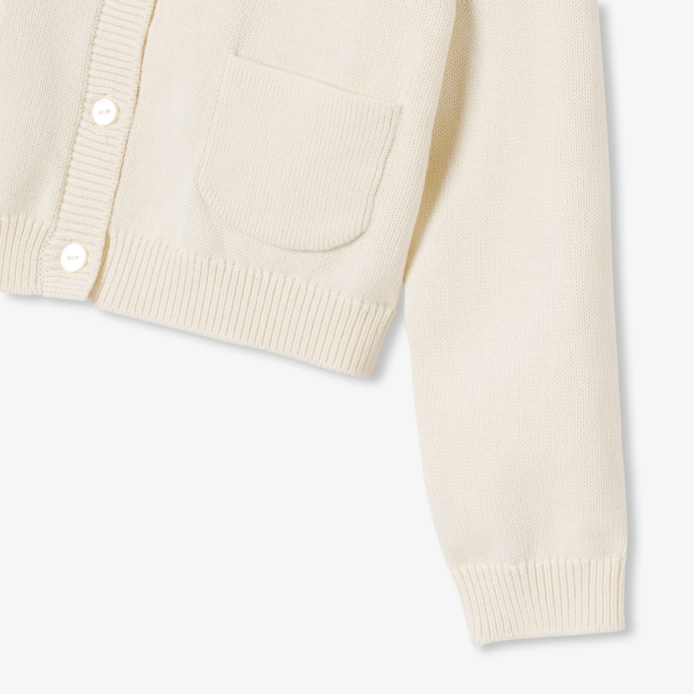 Girl cotton jersey cardigan - creme