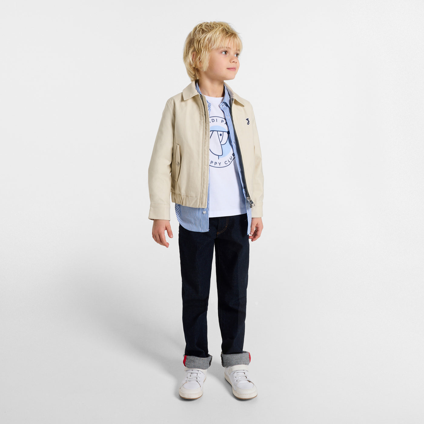 Child lightweight twill Harrington jacket
