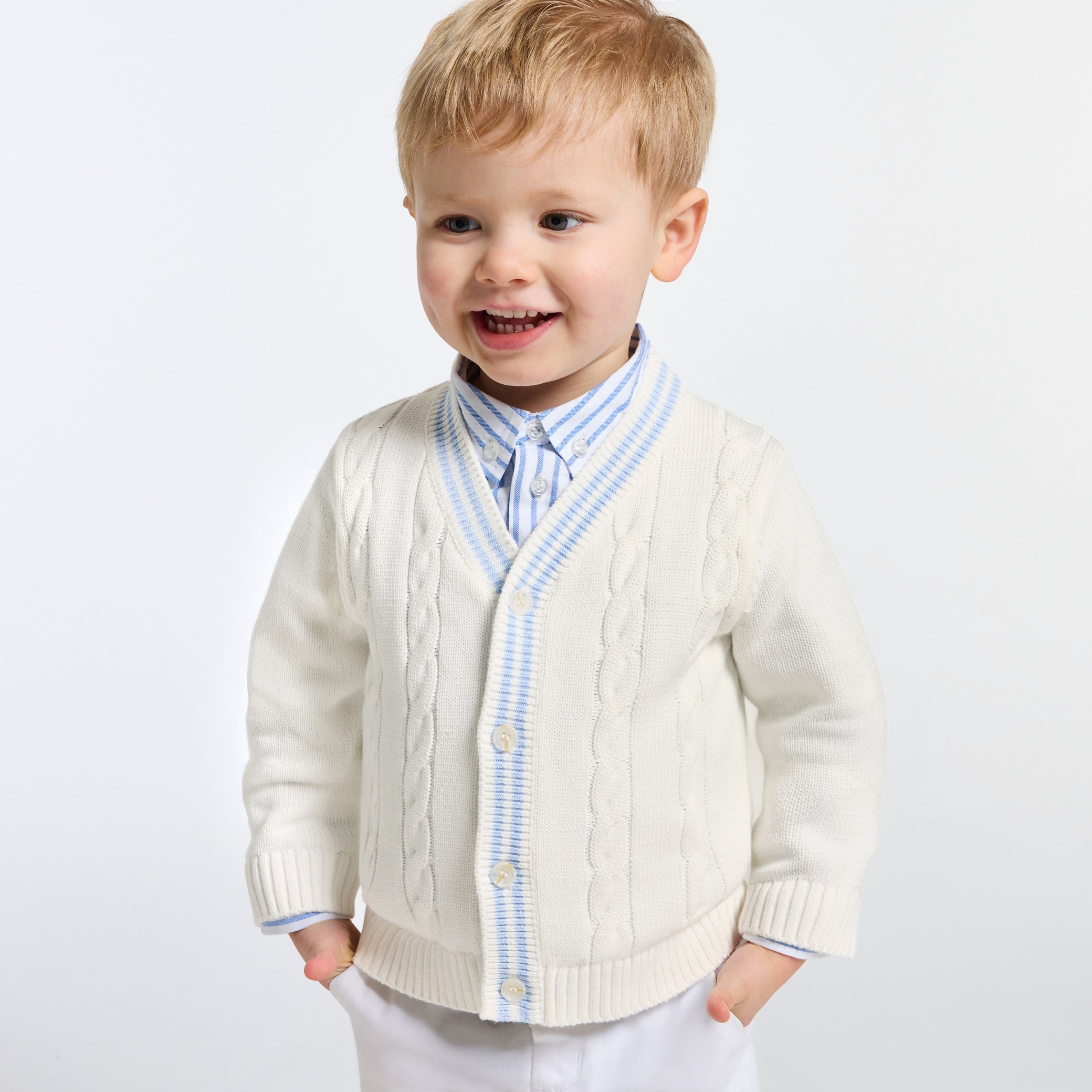 Baby boy cardigan in cotton