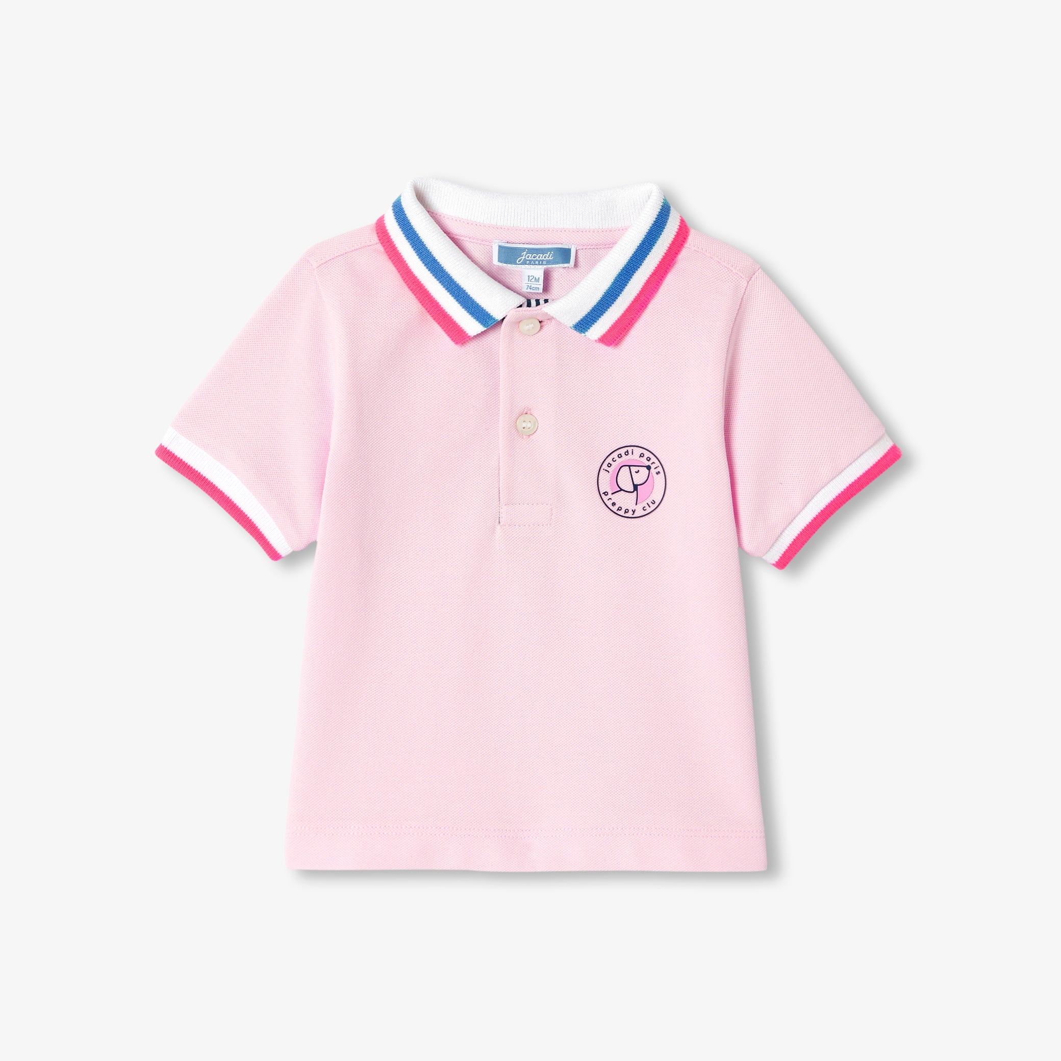 Baby boy short-sleeved polo shirt in cotton piqué