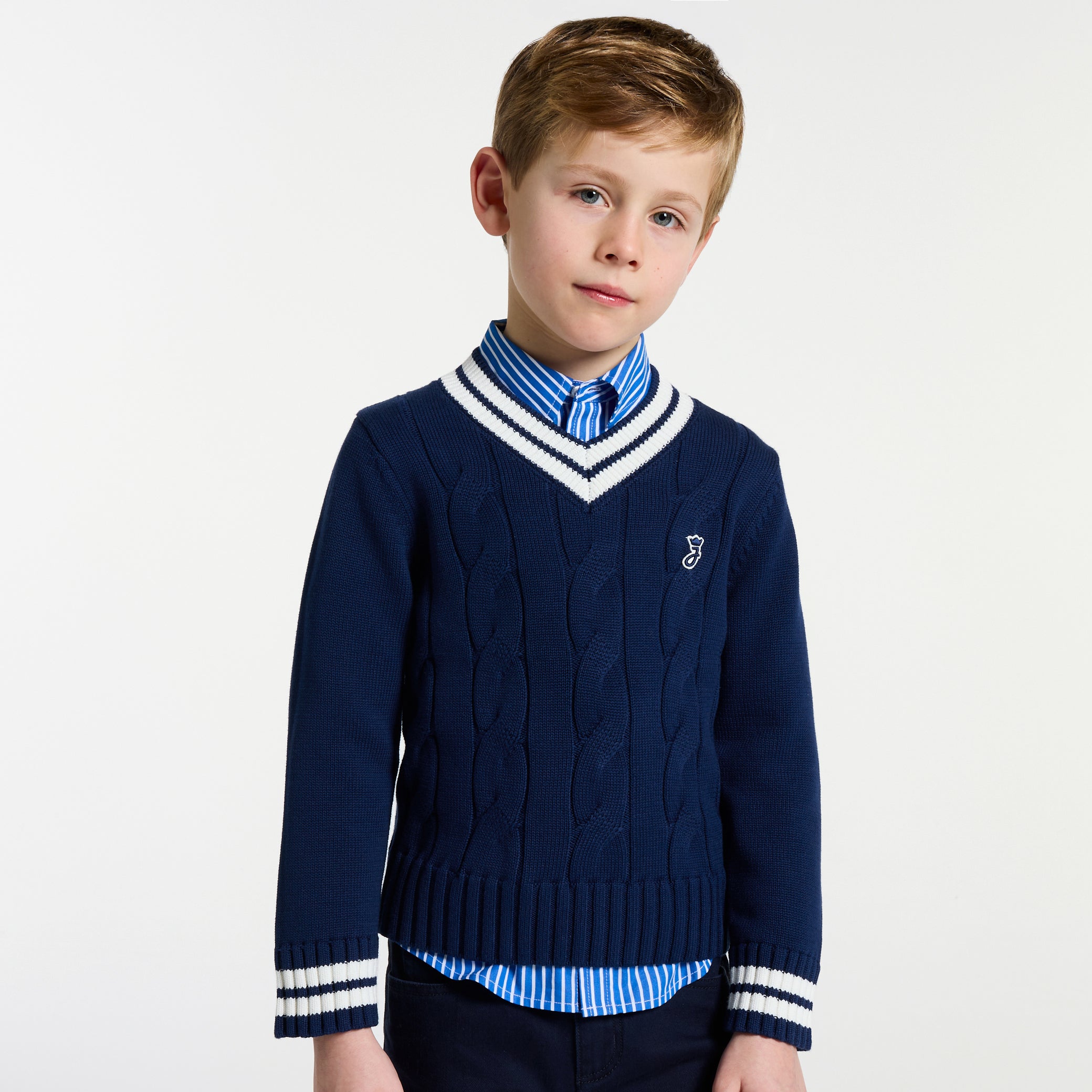 Child thick gauge cotton sweater