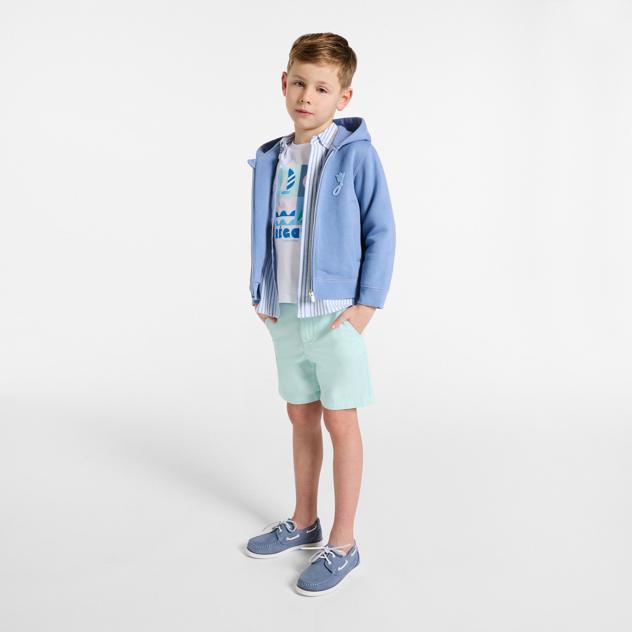 Boy cotton twill Bermuda shorts