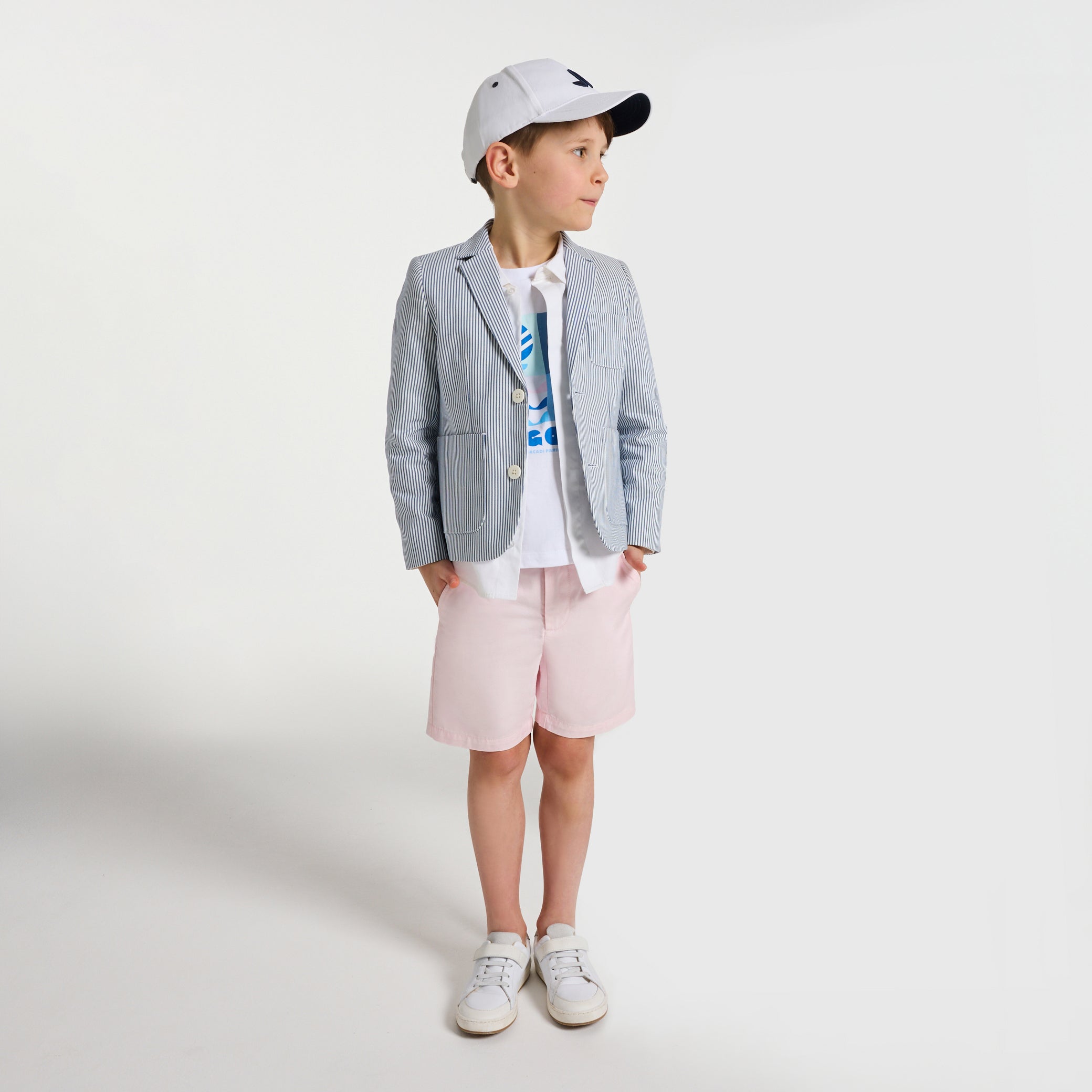Boy cotton twill Bermuda shorts
