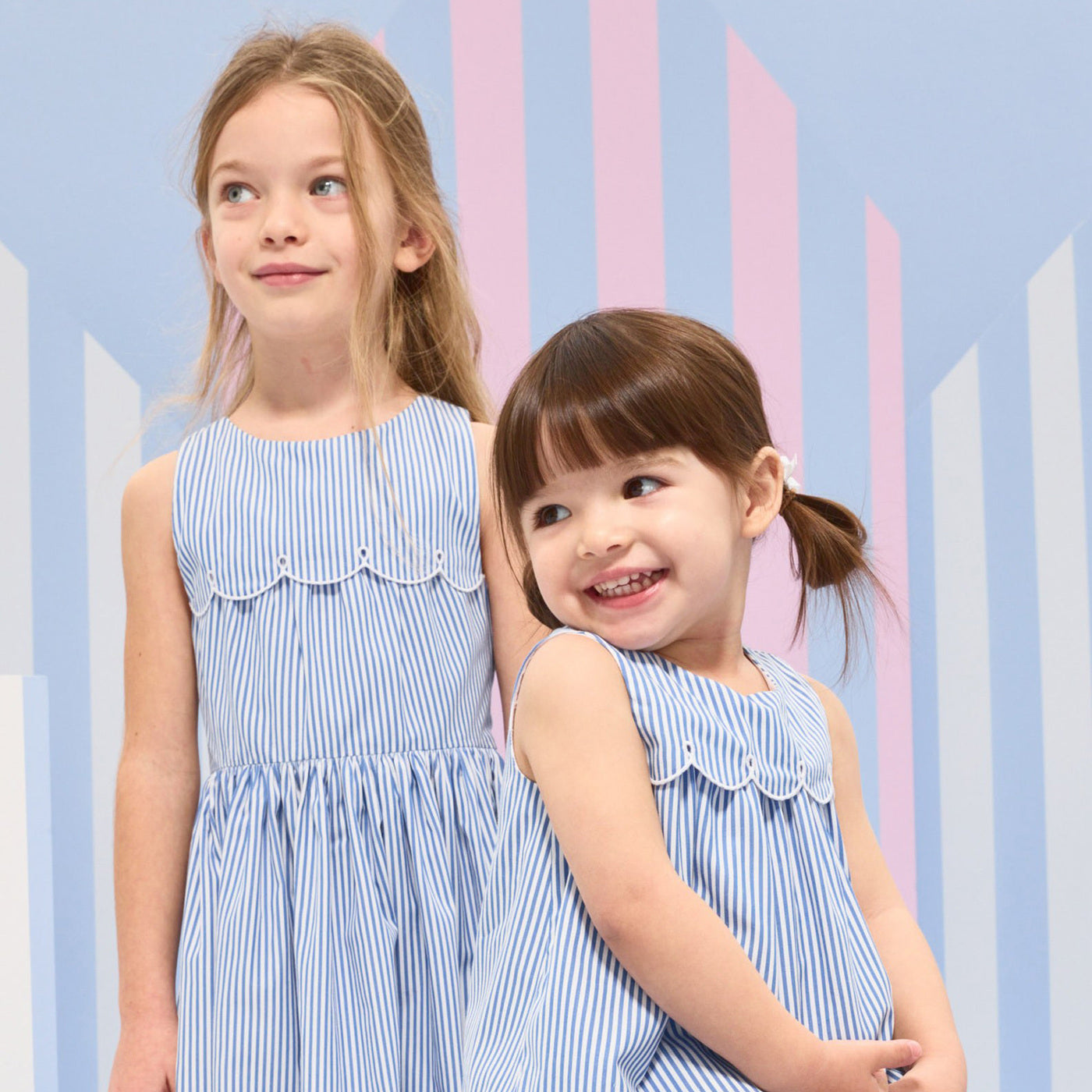 Girl striped poplin dress