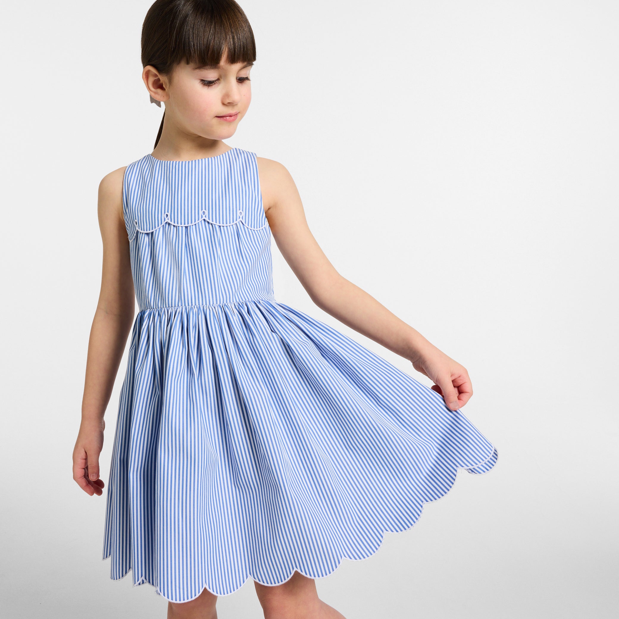 Girl striped poplin dress