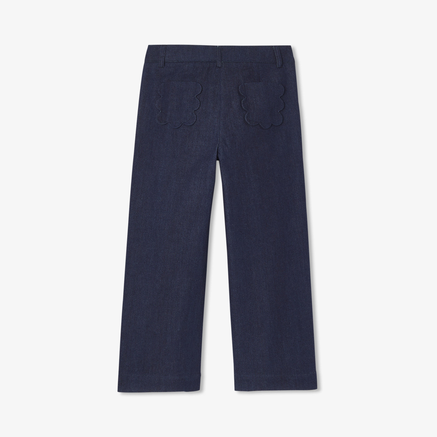 Girl wide-leg raw denim jeans