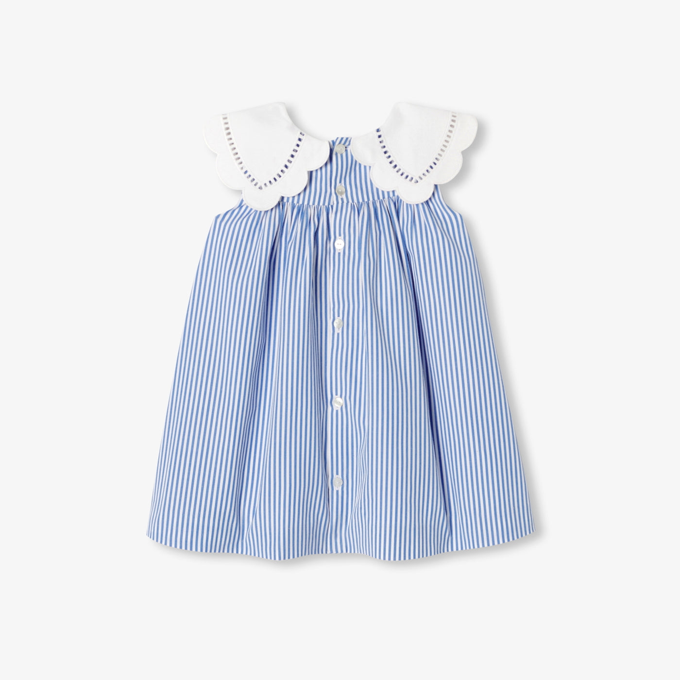 Baby girl dress in striped poplin