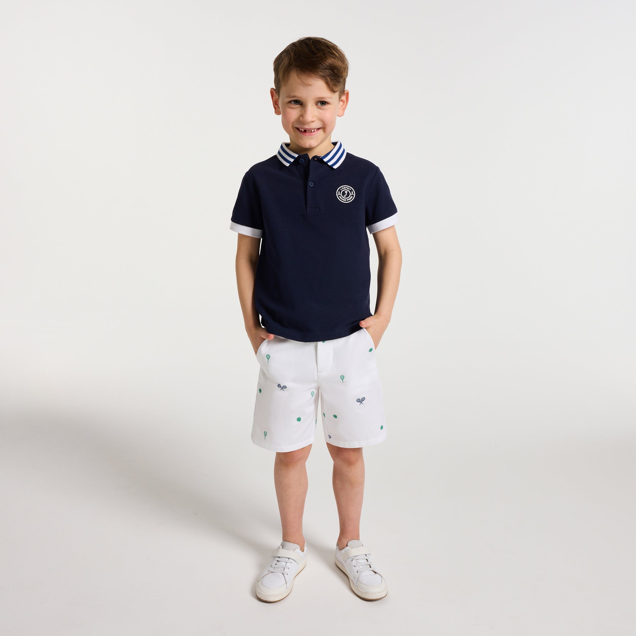 Boy printed twill Bermuda shorts