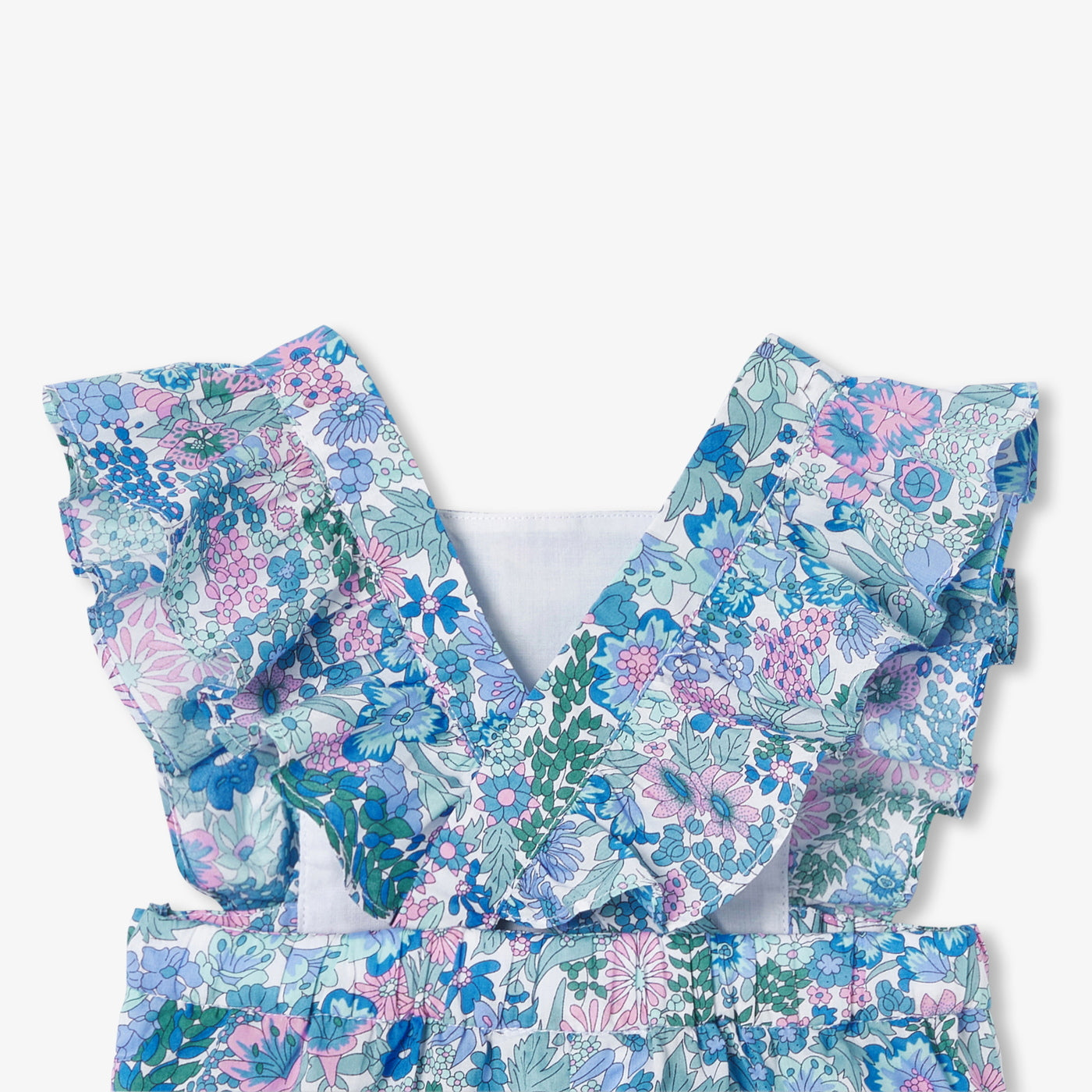 Baby girl jumpsuit in Liberty fabric