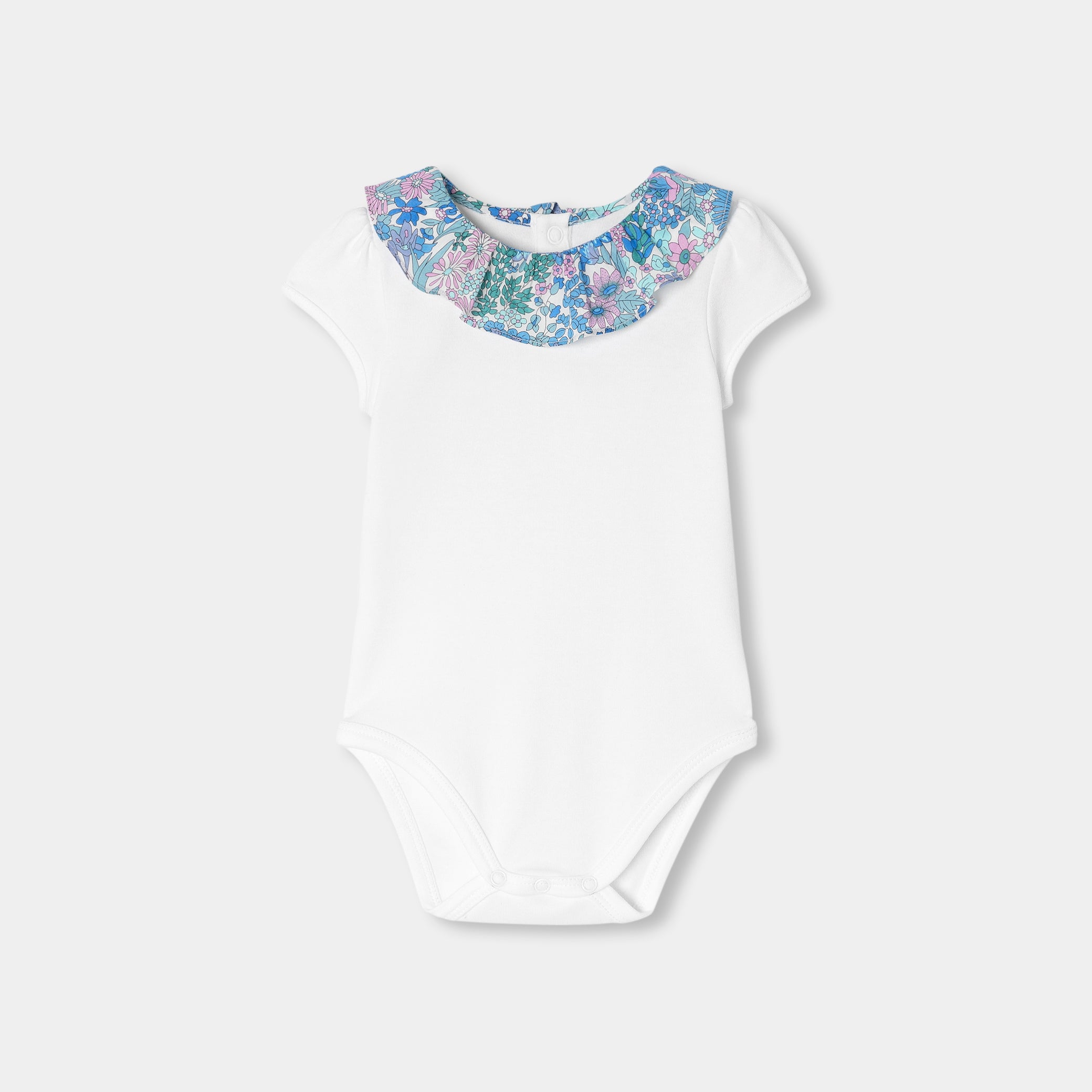 Baby girl short-sleeved cotton bodysuit