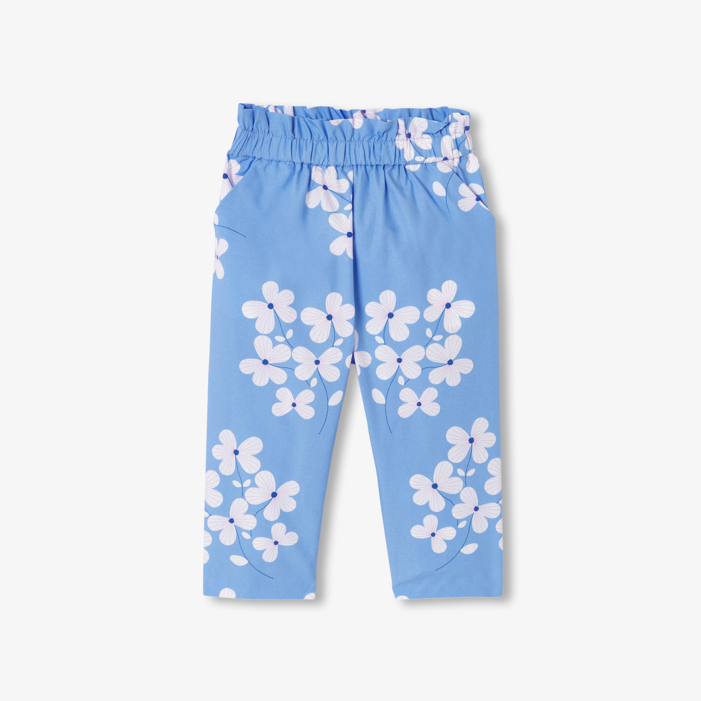 Baby girl floral print cotton trousers