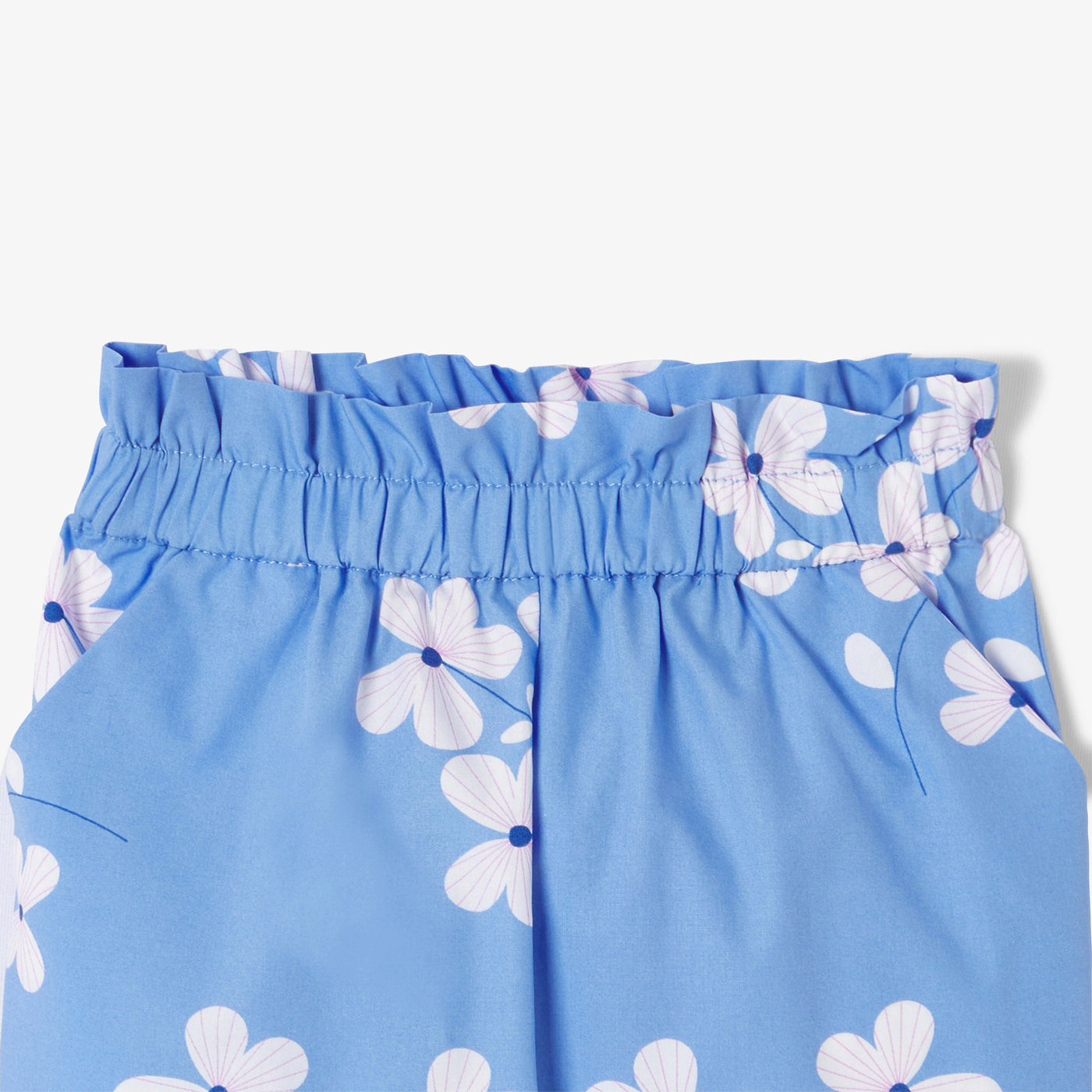 Baby girl floral print cotton trousers