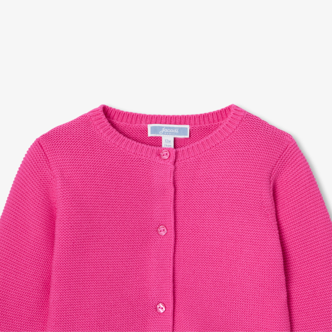 Baby girl cardigan in garter stitch