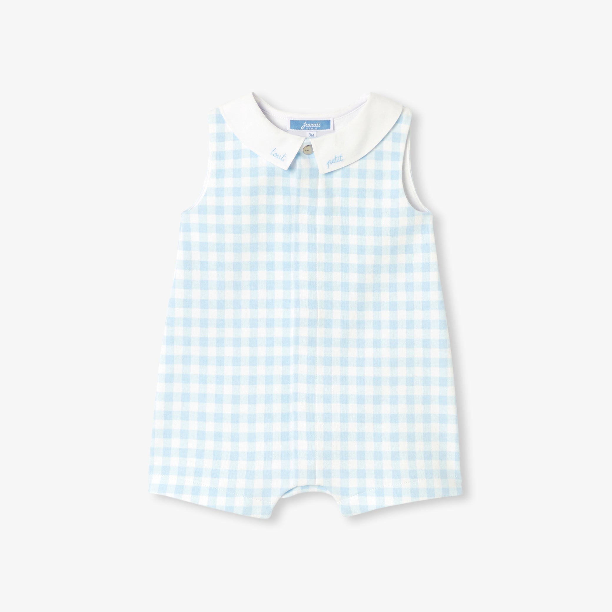 Baby boy jersey romper - blanc/bleu