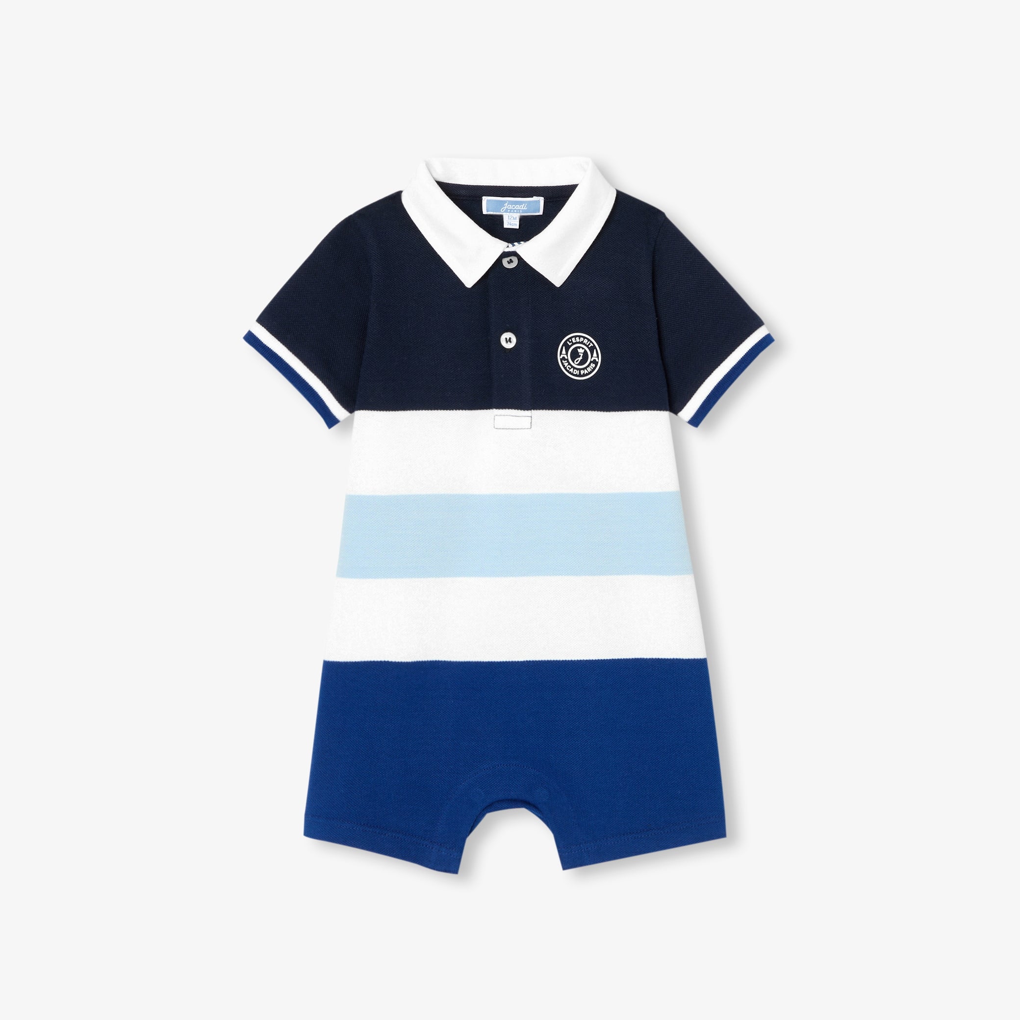 Baby boy cotton piqué jumpsuit