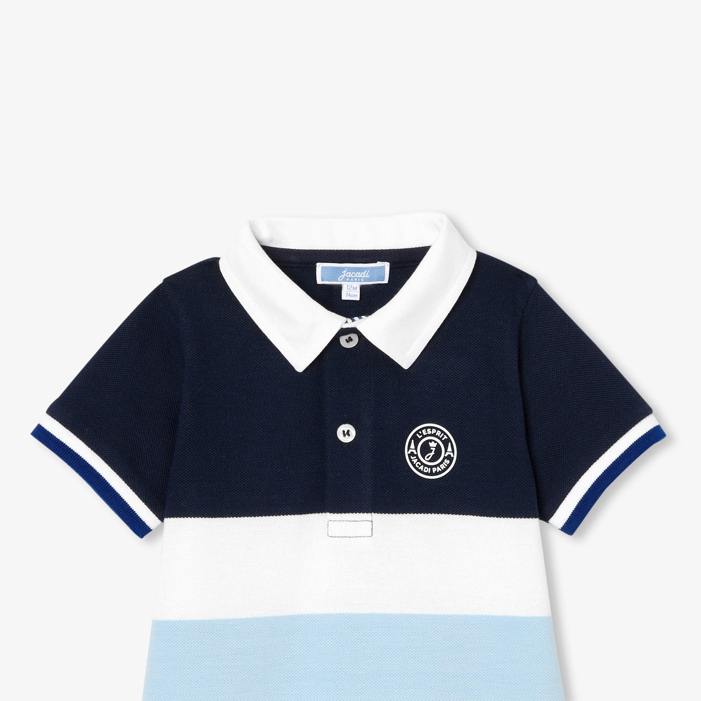 Baby boy cotton piqué jumpsuit