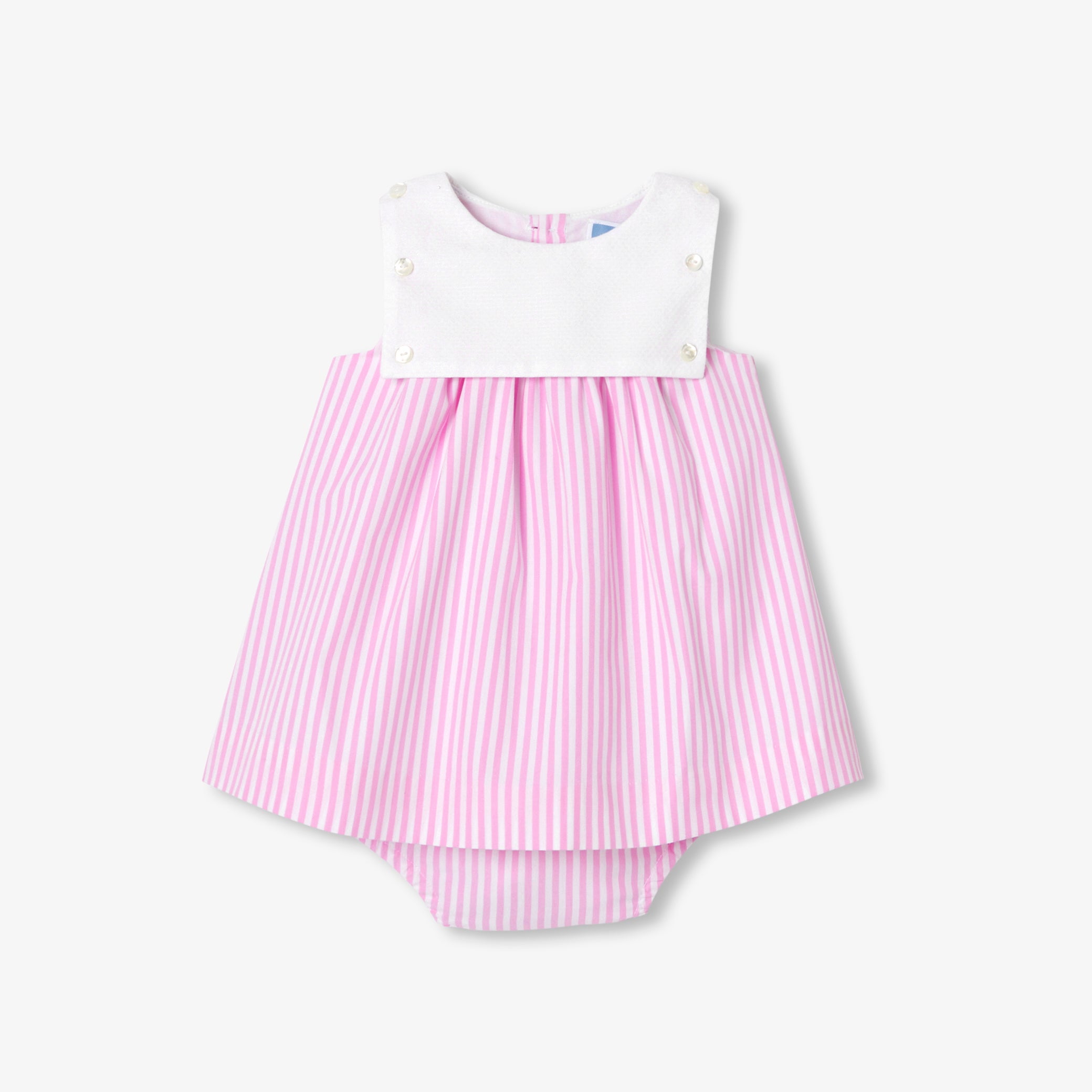 Baby girl dress in striped poplin