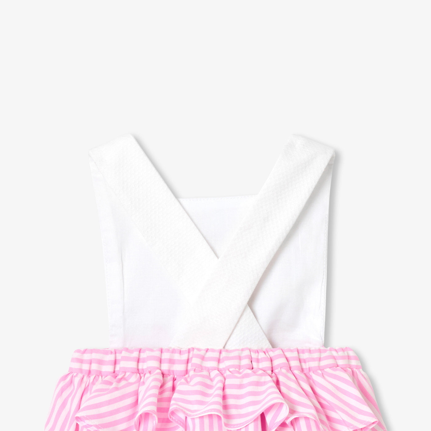 Baby girl romper in cotton piqué and poplin