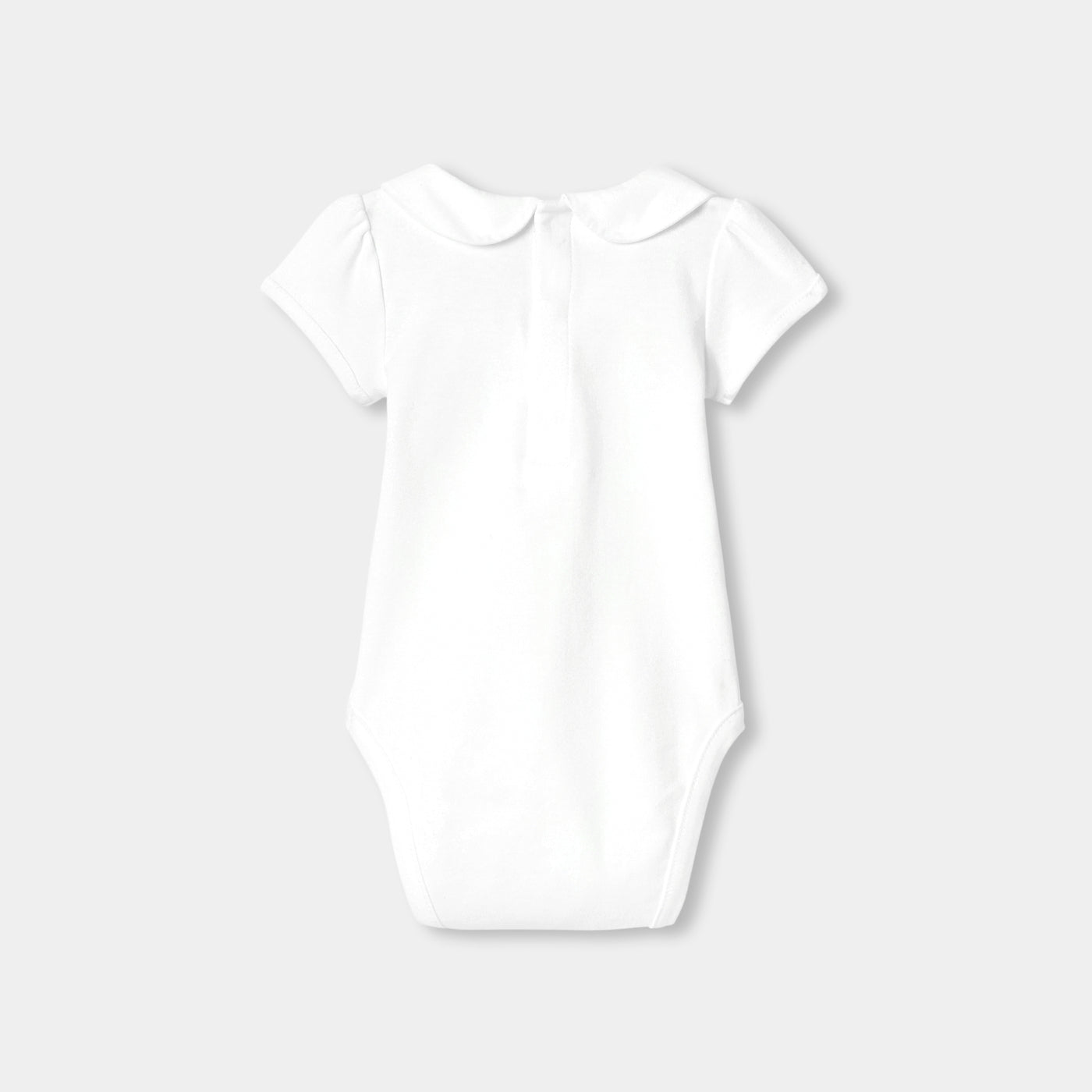 Baby girl short-sleeved interlock cotton bodysuit