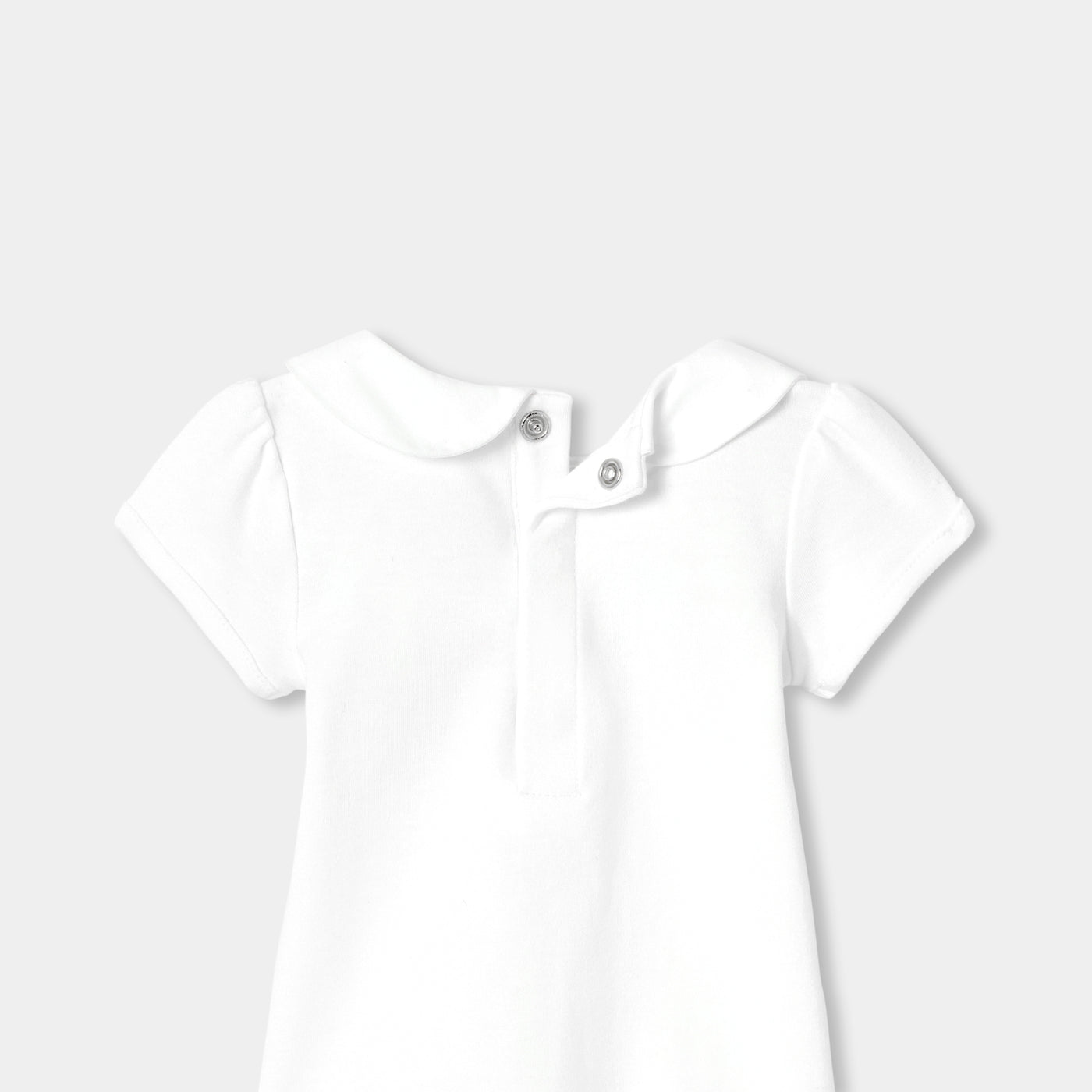 Baby girl short-sleeved interlock cotton bodysuit
